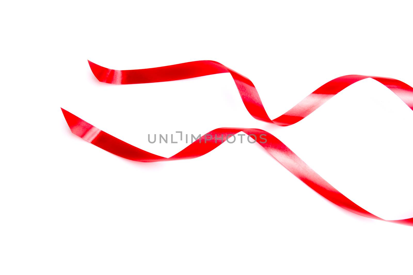 the spiral red ribbon isolated on white background. by kirisa99