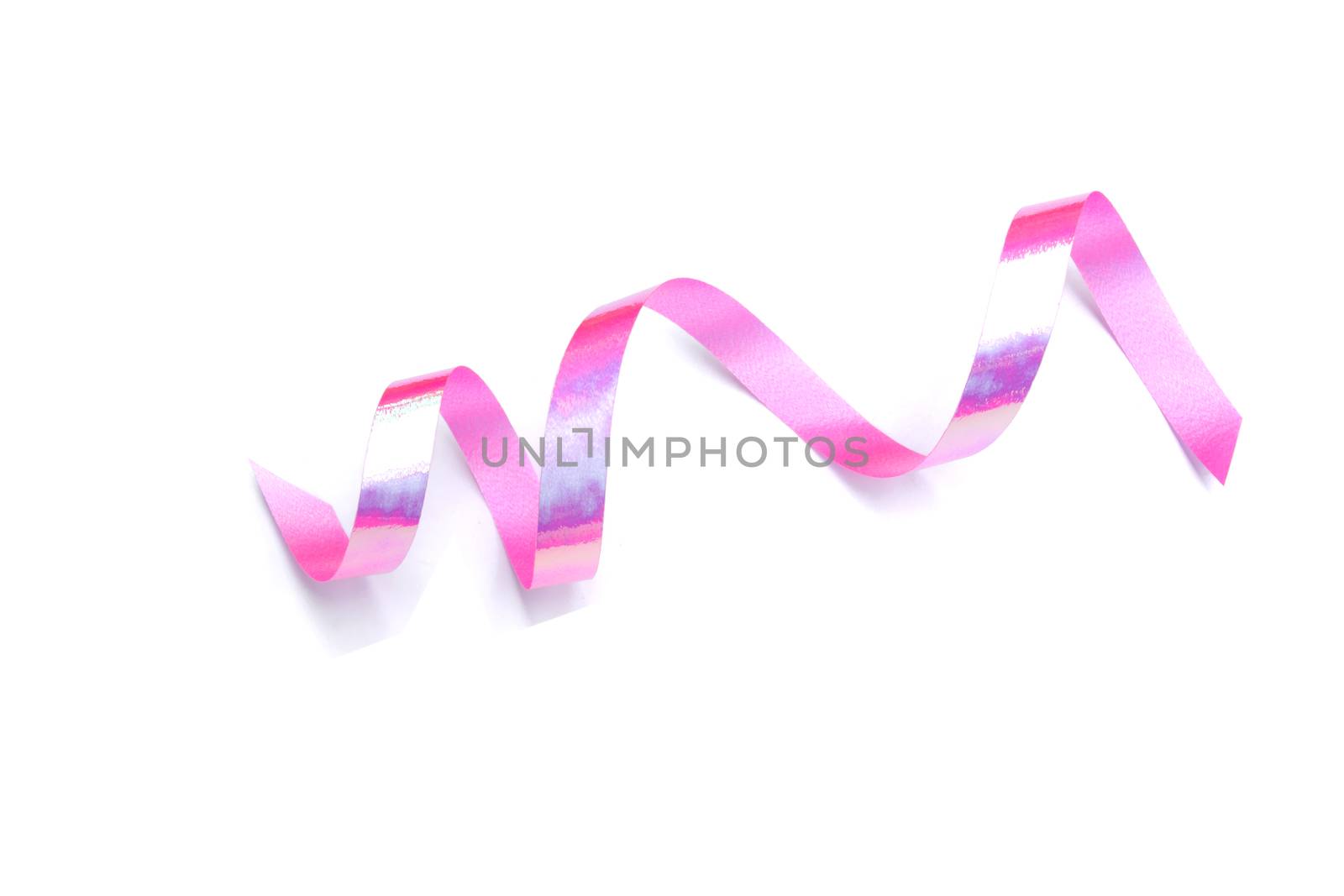 the spiral pink ribbon isolated on white background.