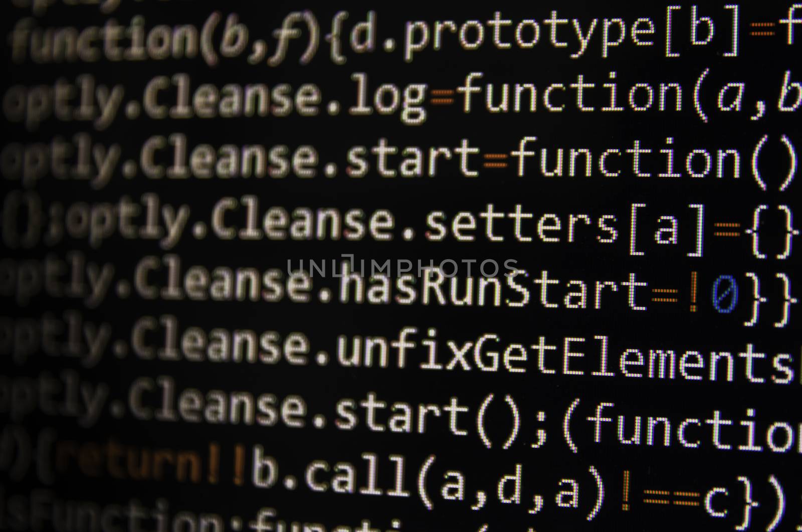 Programming code abstract screen of software developer. Computer by kirisa99
