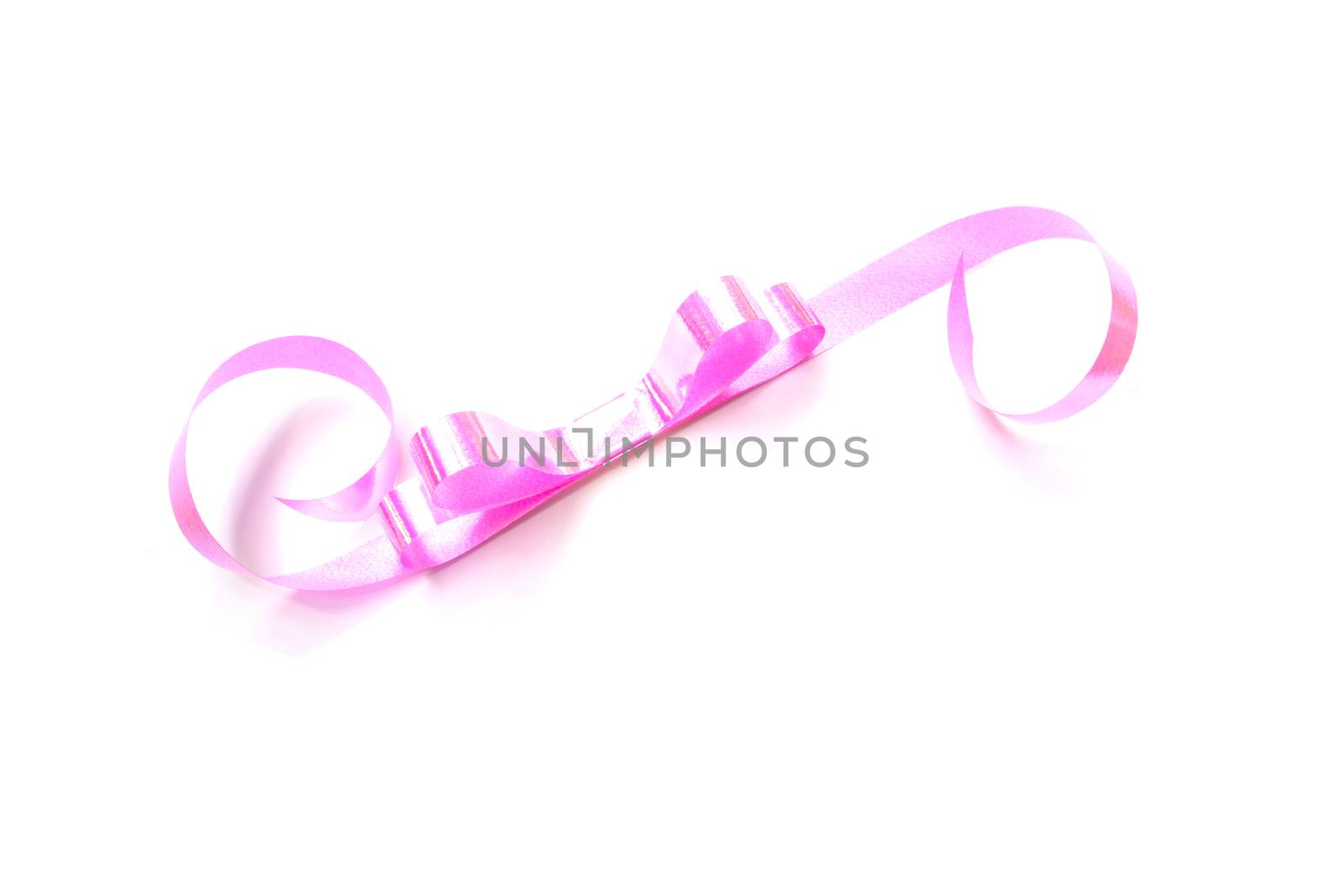 the spiral pink ribbon isolated on white background. by kirisa99