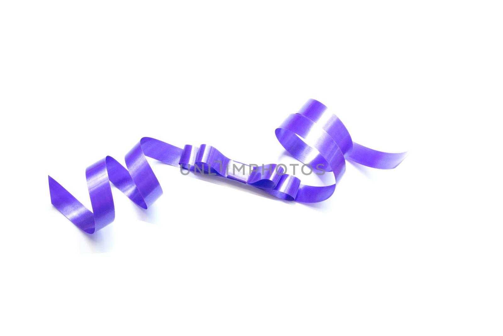 the spiral purple ribbon isolated on white background.