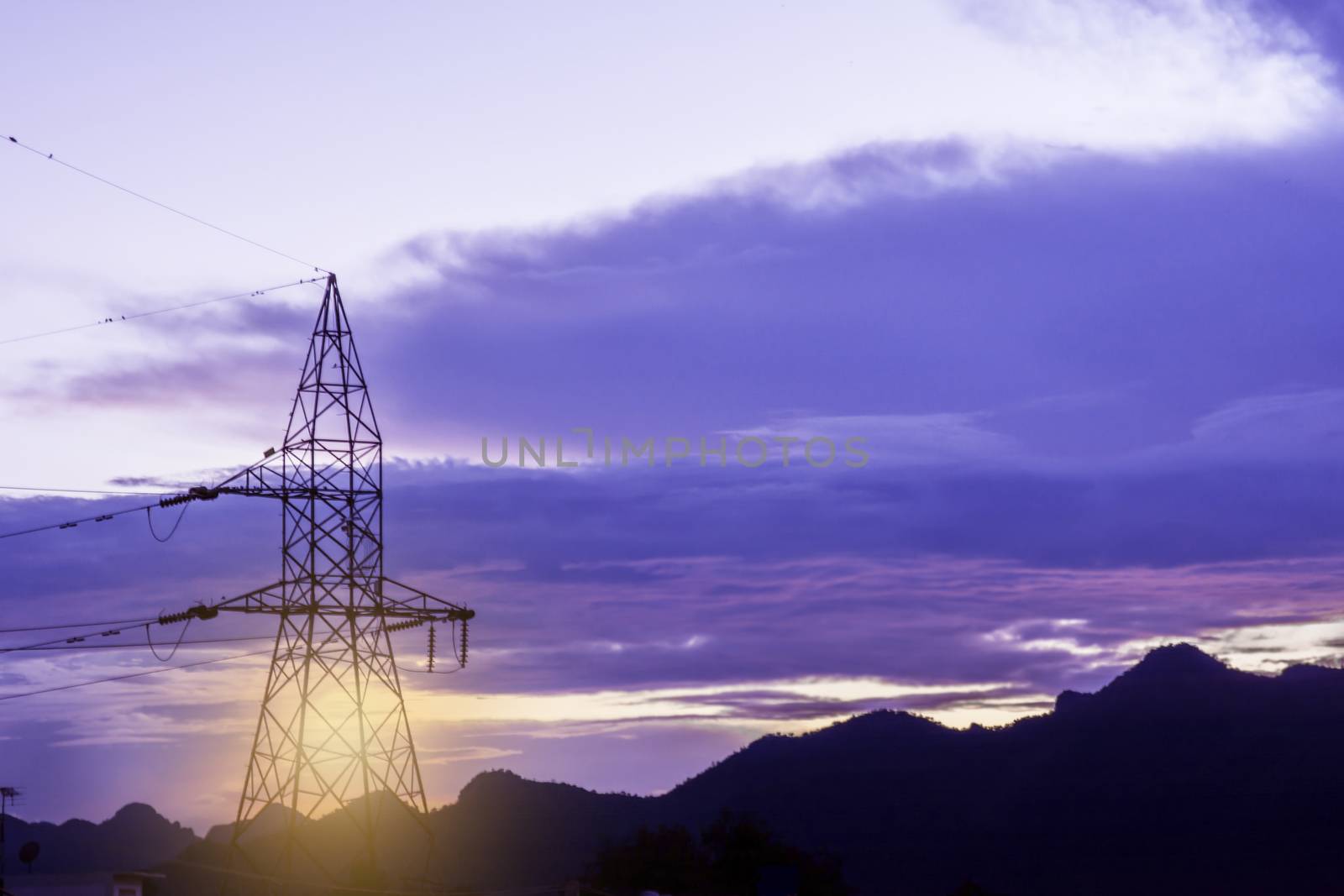 telecommunication mast TV antennas wireless technology under blue sky with cloud