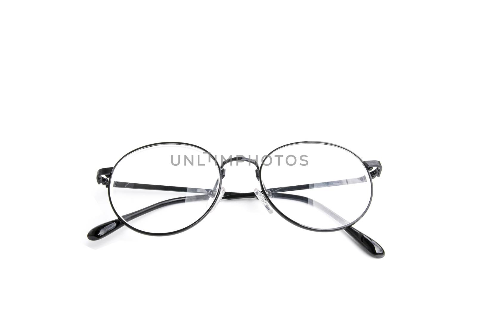 Black eye  glasses isolated on white background. by kirisa99