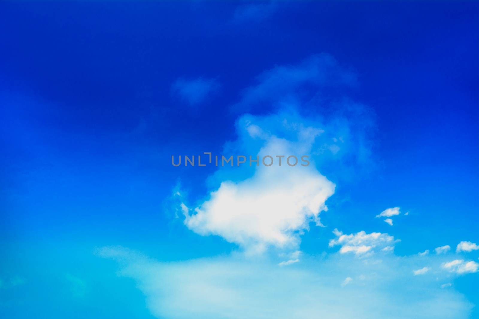 Blue sky with cloud, clean energy power, clear weather background