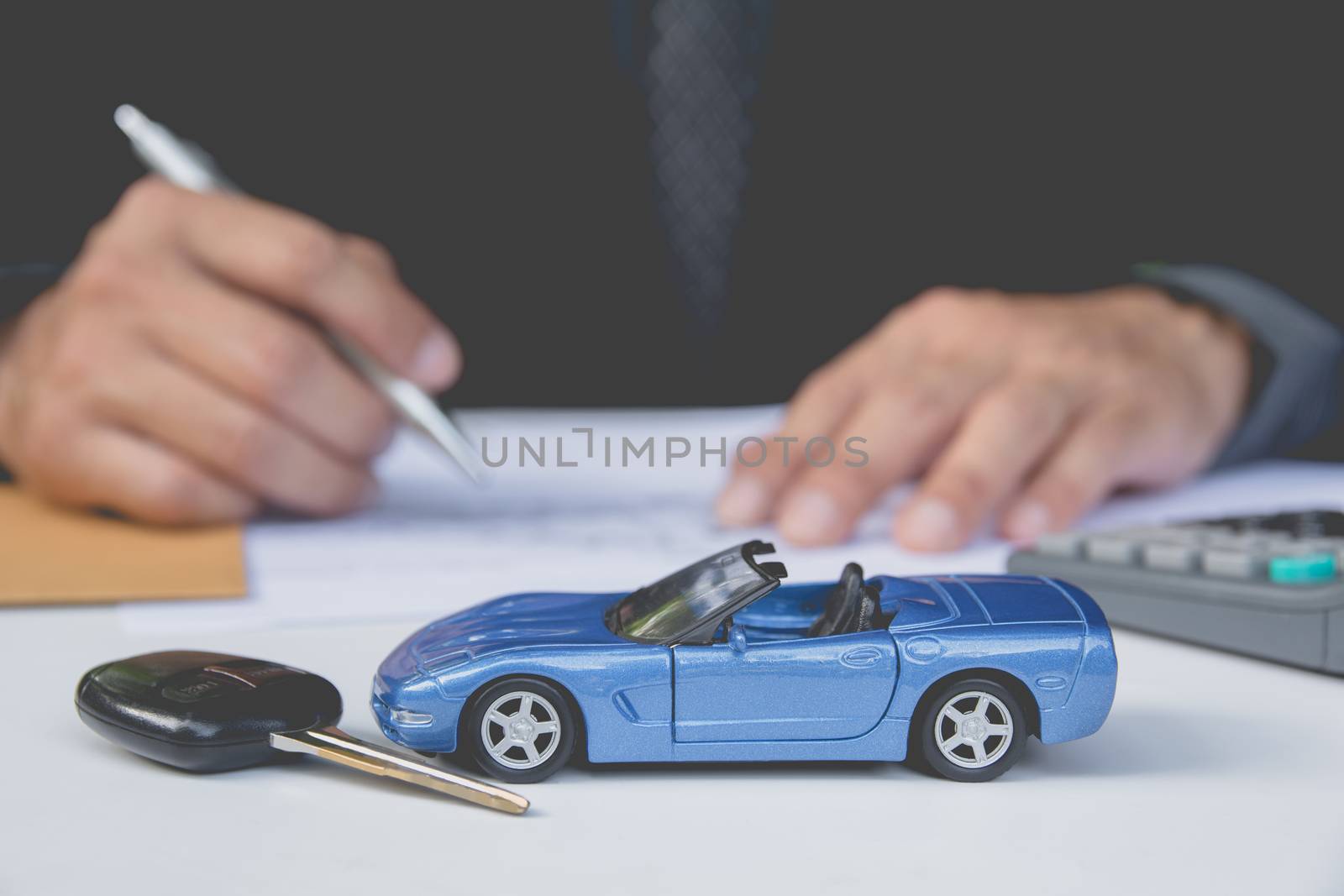 Car insurance and car services concept. Business concept. Car in by kirisa99