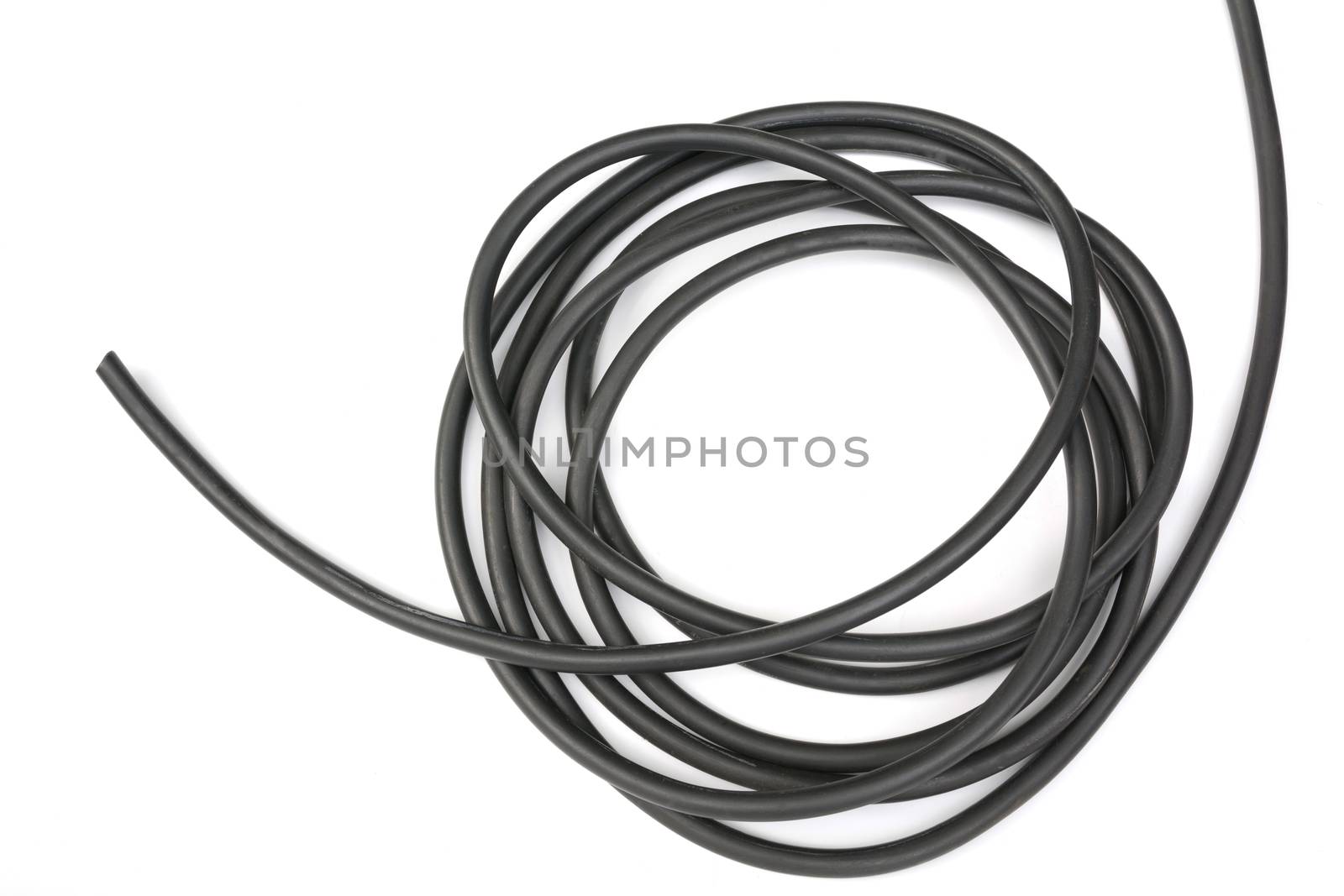 black wire isolated on a white background abstraction.