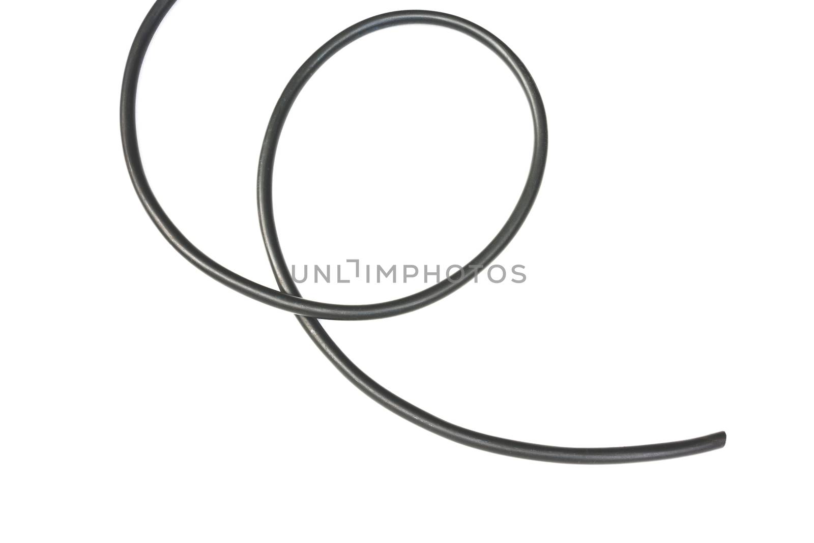 black wire isolated on a white background abstraction.