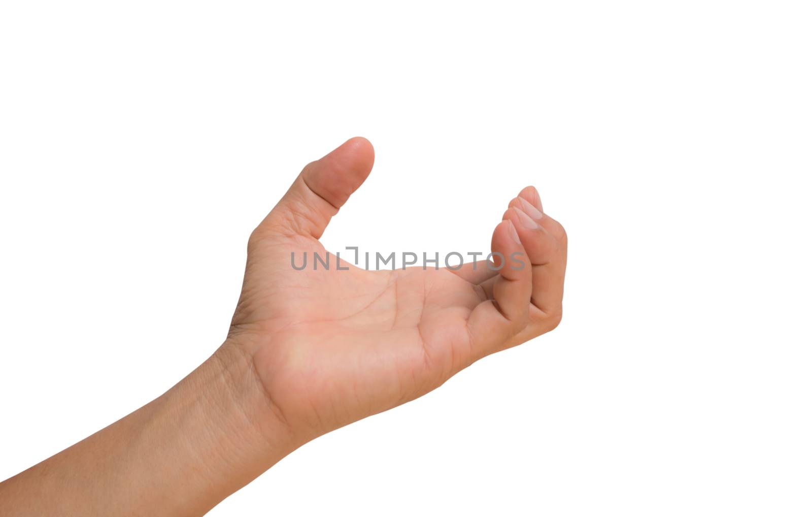 Hand woman isolated on white background with clipping path. by kirisa99