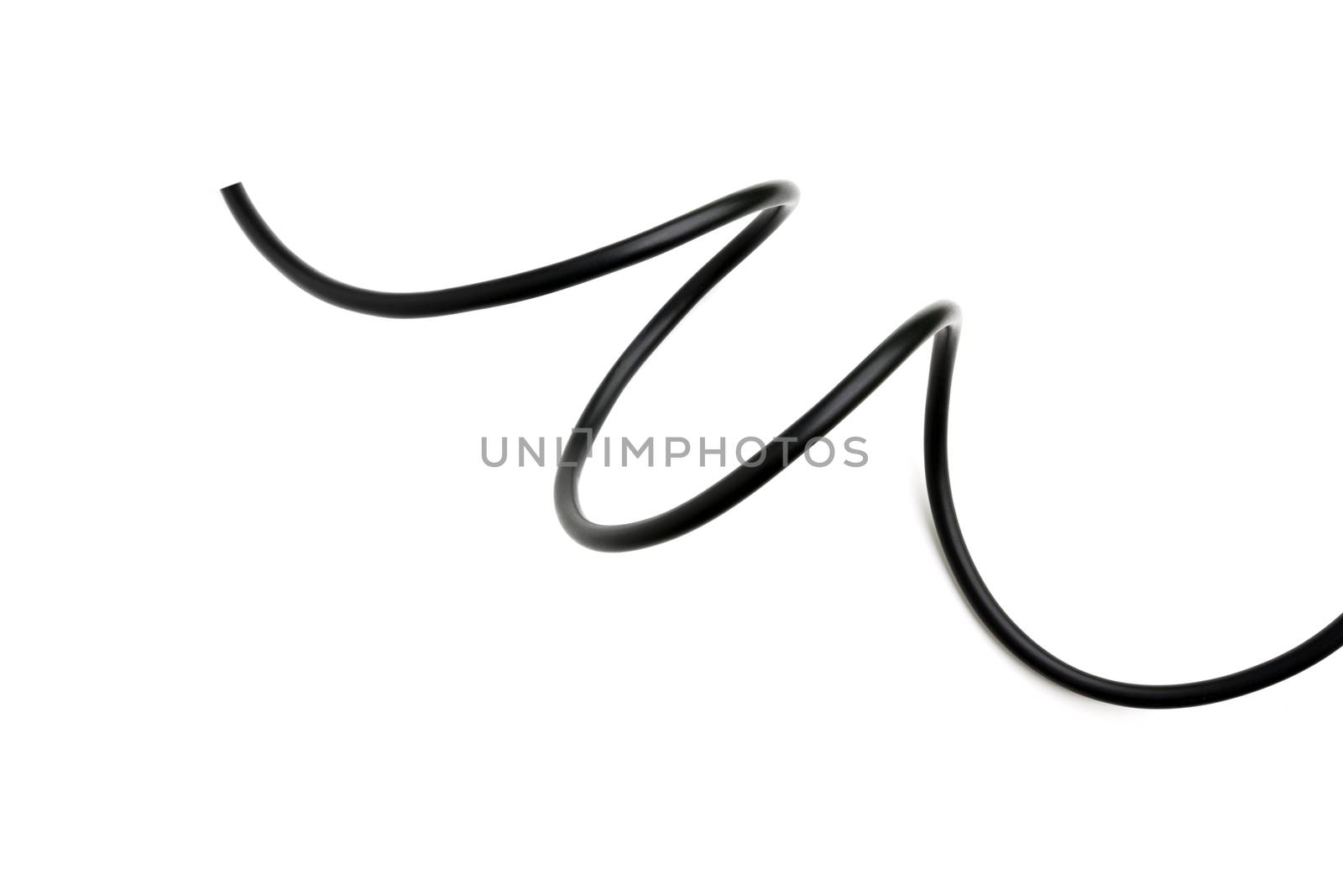 black wire isolated on a white background abstraction. by kirisa99