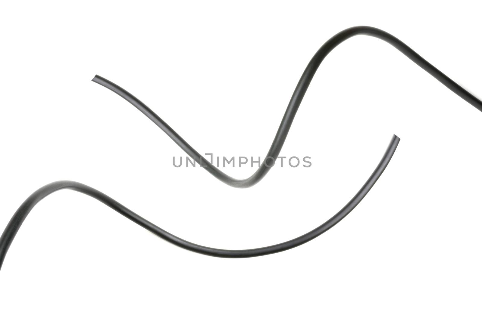 black wire isolated on a white background abstraction. by kirisa99