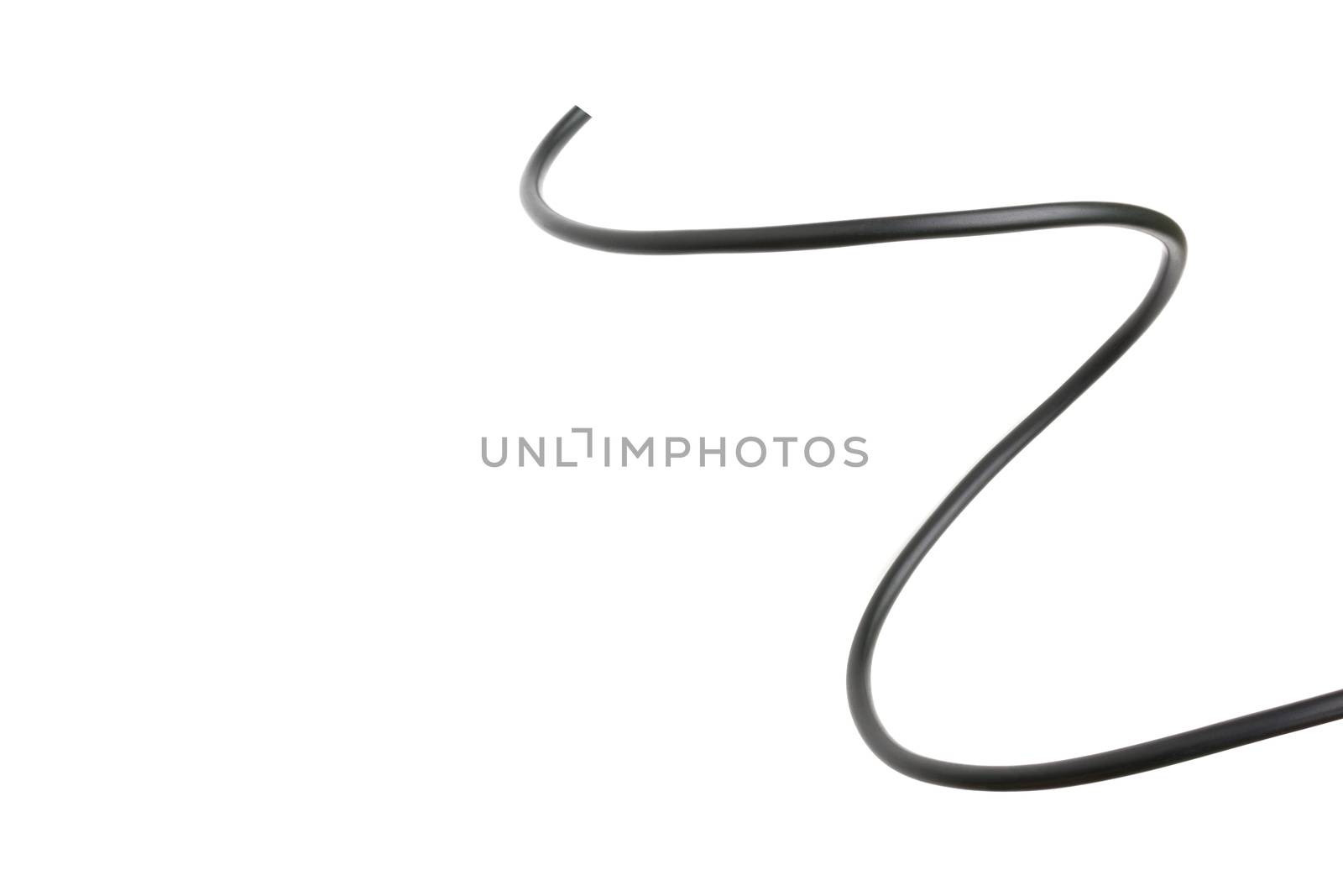 black wire isolated on a white background abstraction. by kirisa99