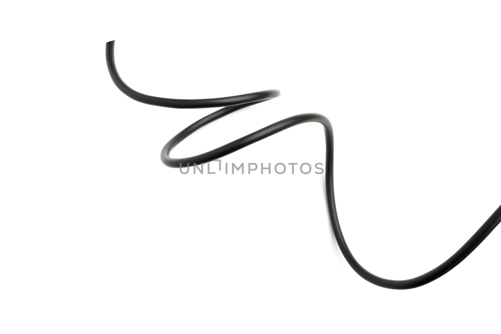 black wire isolated on a white background abstraction.