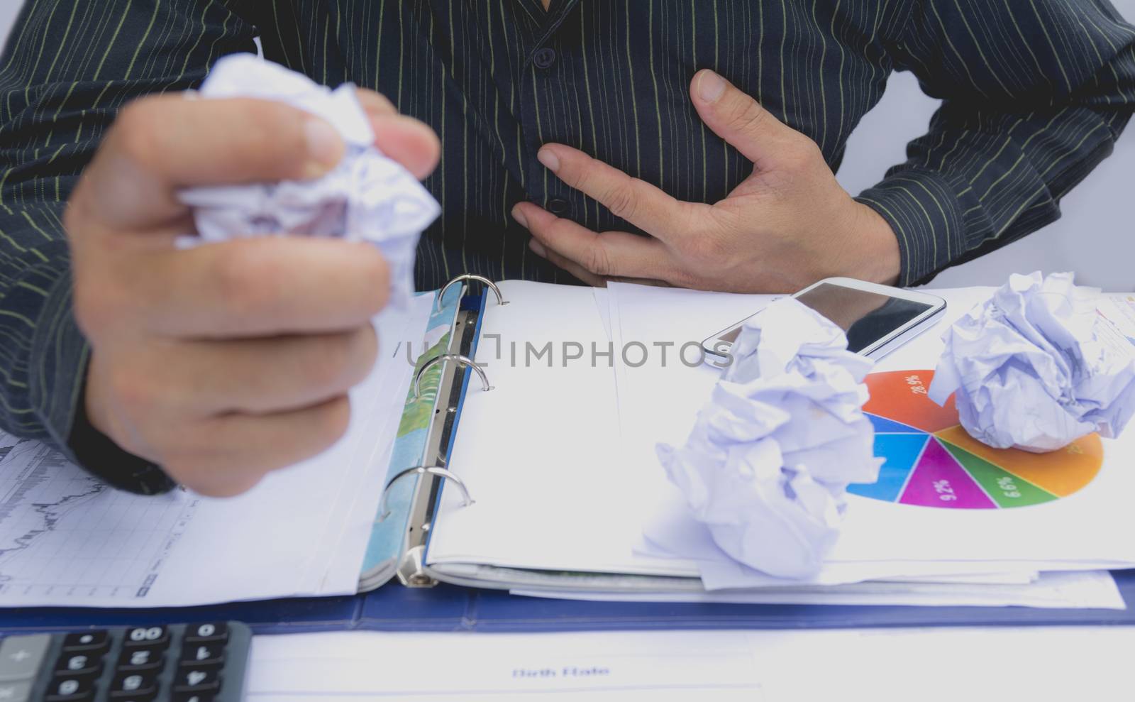 businessman having chest pain and heart attack, hand holding the painful. businessman having heart attack.