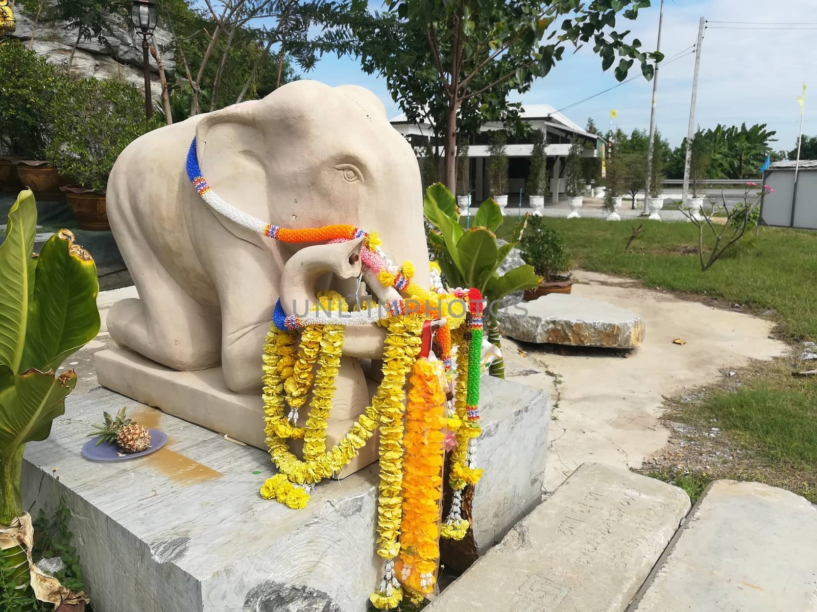 Worship Buddhist pavilion statue at Temple in Thailand  And historical attractions.