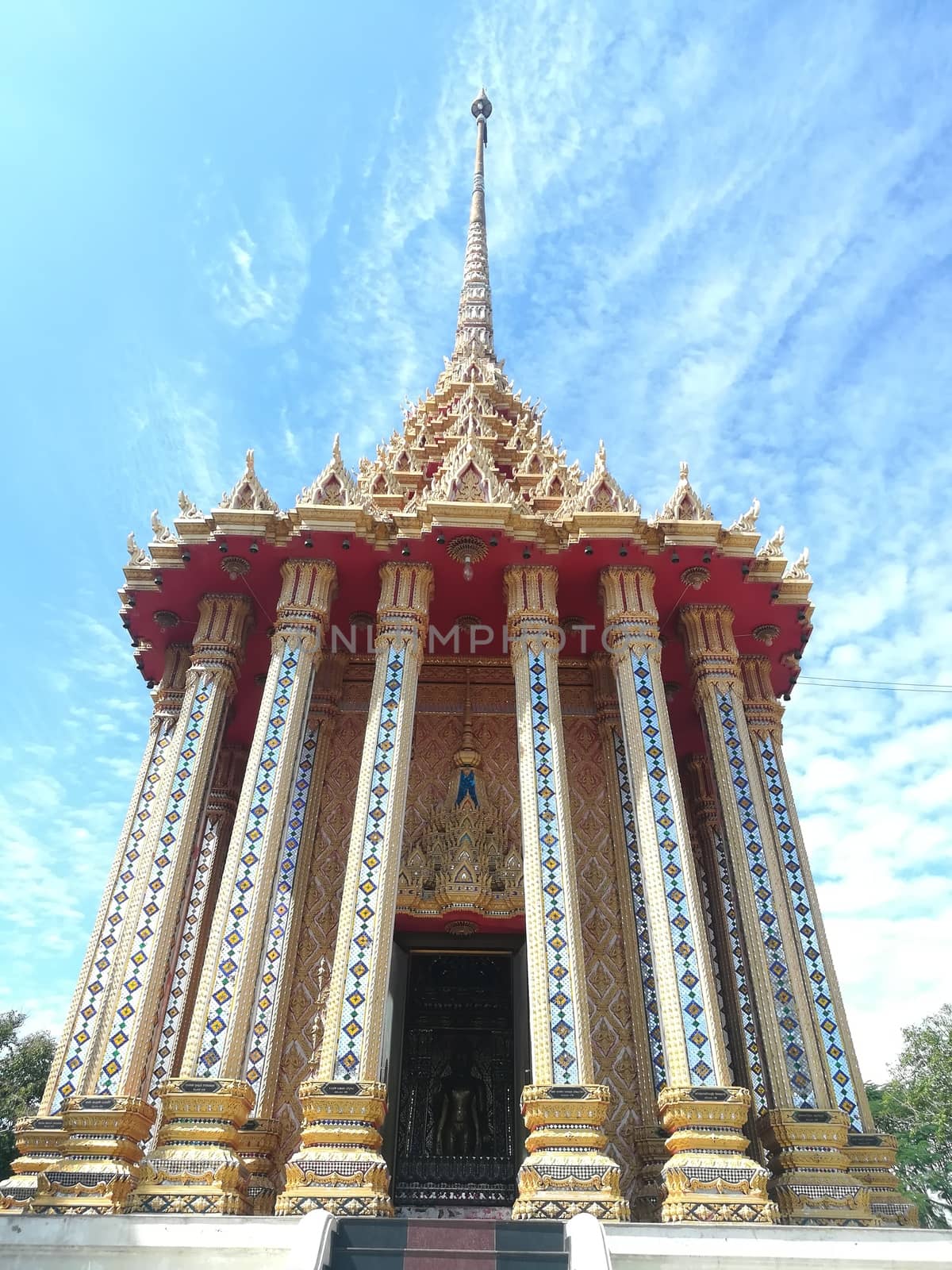 Worship Buddhist pavilion statue at Temple in Thailand  And historical attractions.