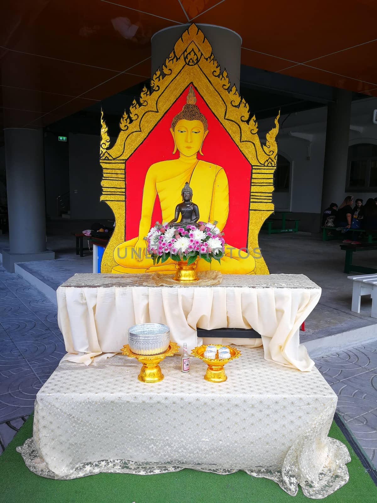 Buddha statue in Thailand temple by shatchaya