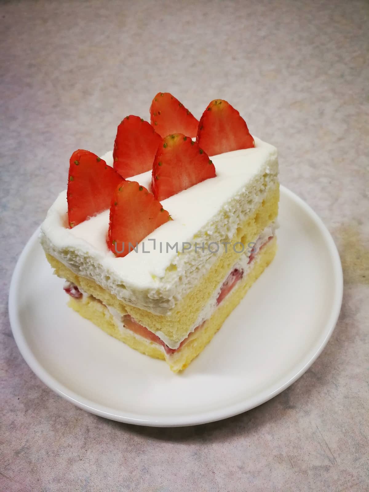 strawberries mouse cake  sweet homemade cake of  Thailand desser by shatchaya
