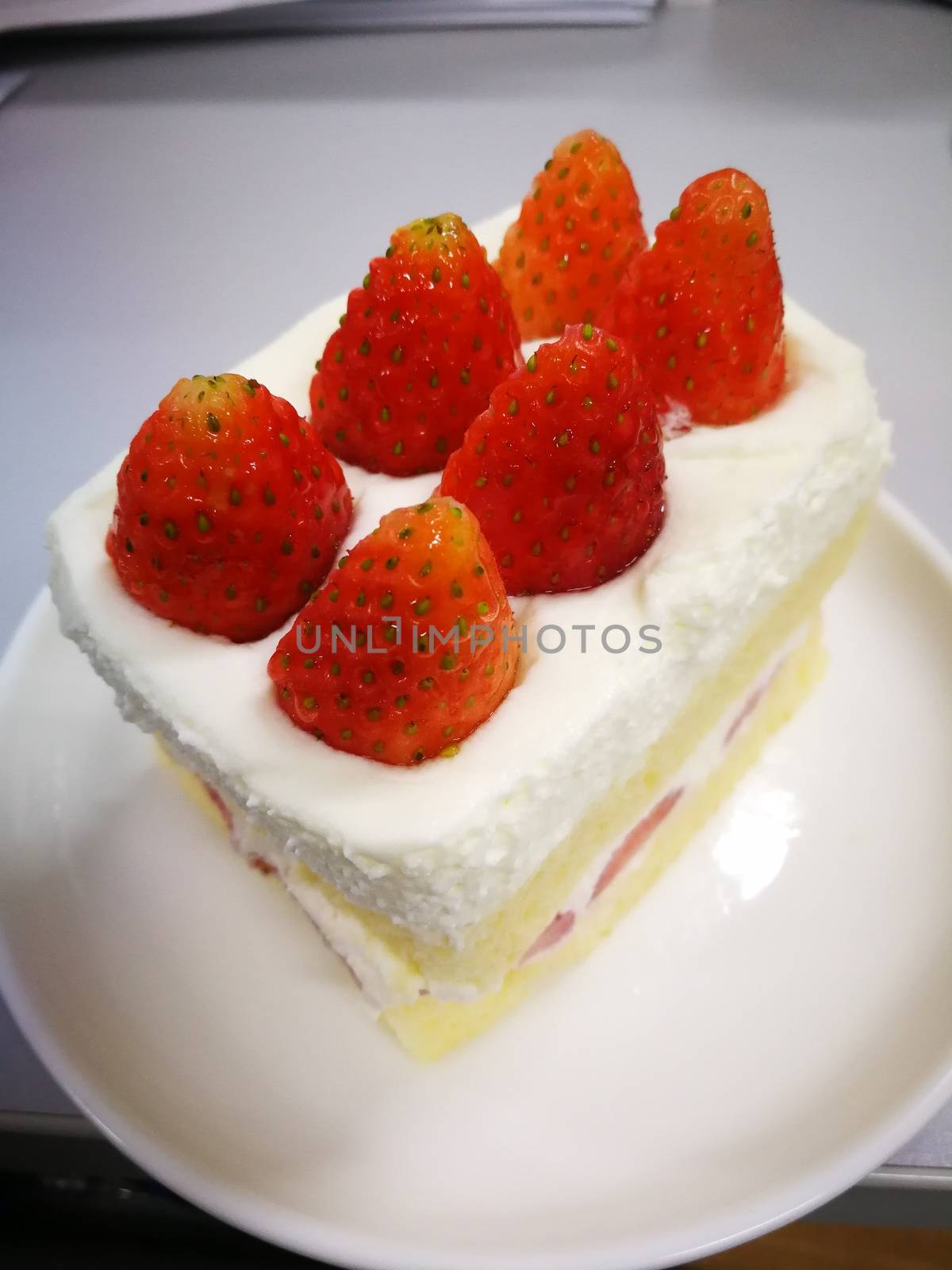 strawberries mouse cake  sweet homemade cake of  Thailand desser by shatchaya
