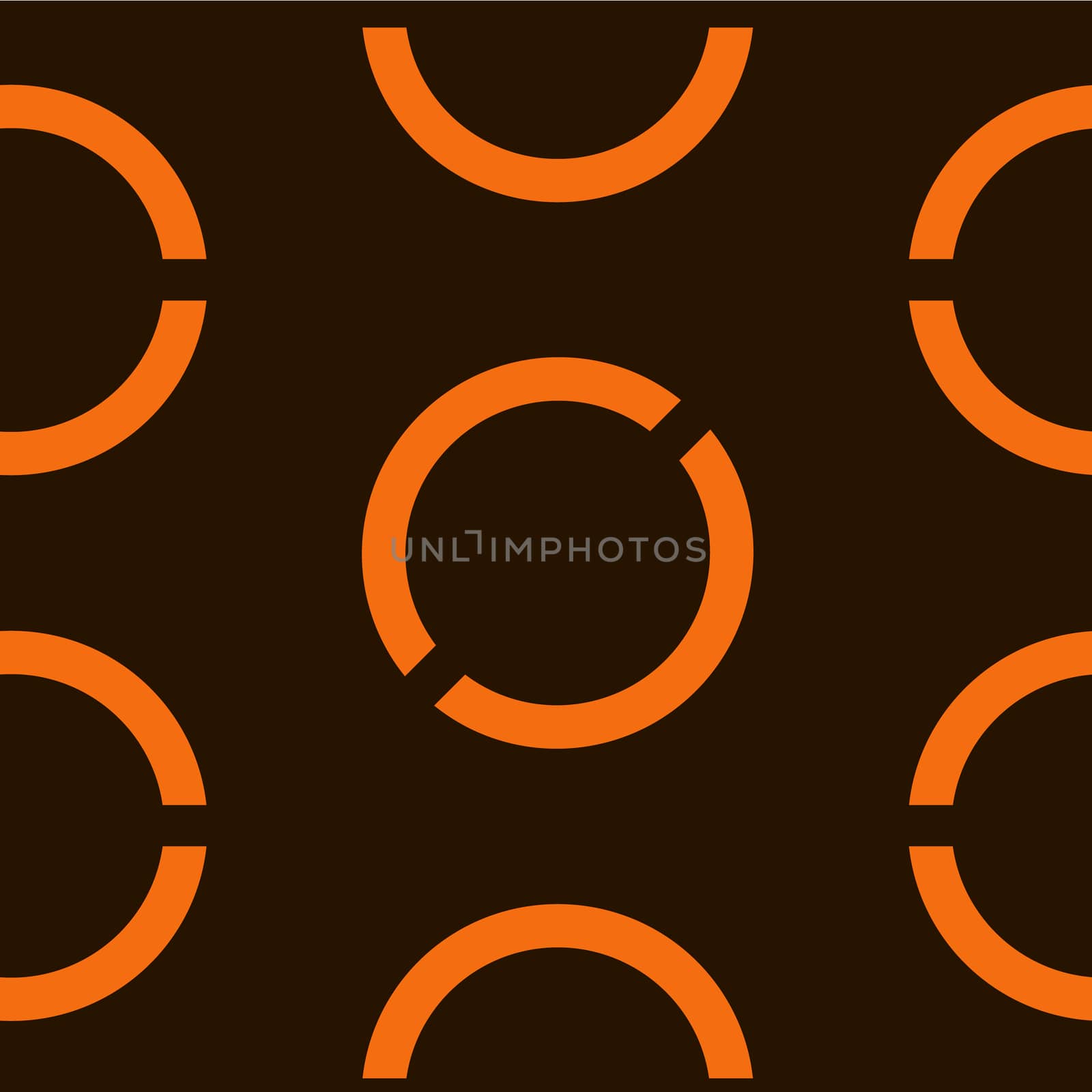 Seamless geometric background with round elements. background. Orange on the dark background.