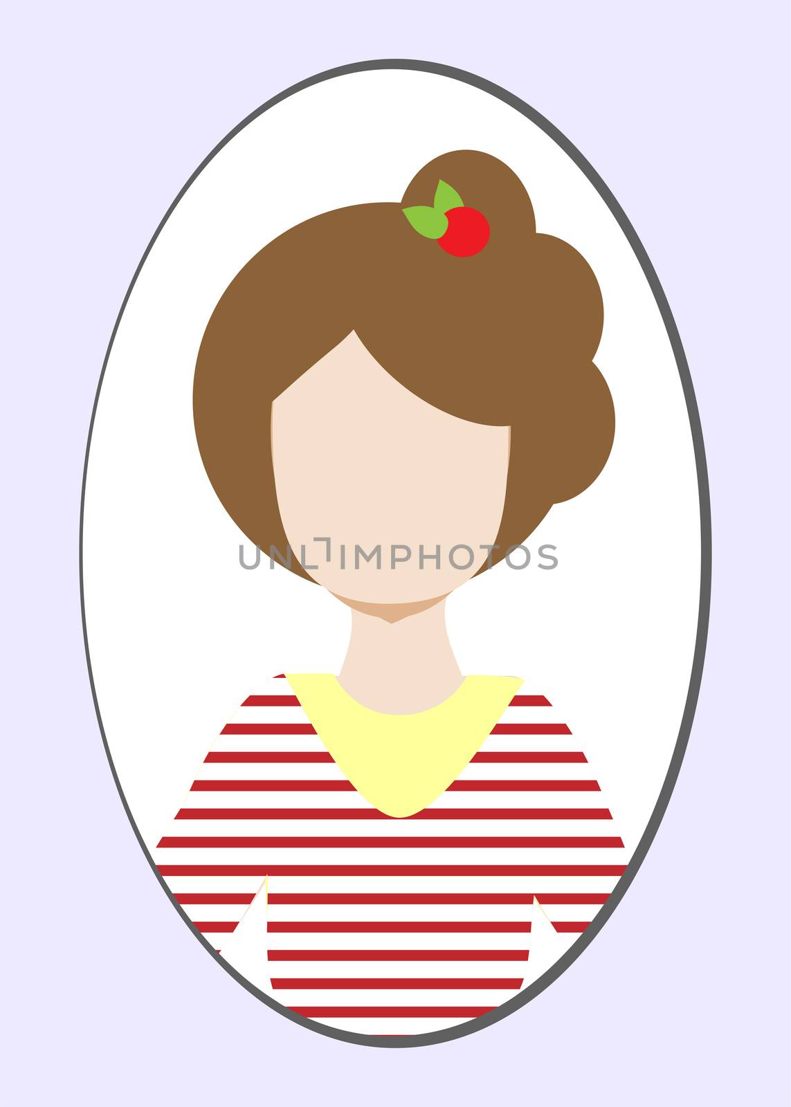 Female avatar or pictogram for social networks. Modern flat colorful style. illustration