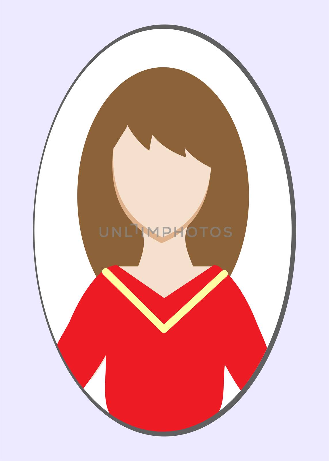 Female avatar or pictogram for social networks. Modern flat colorful style. illustration