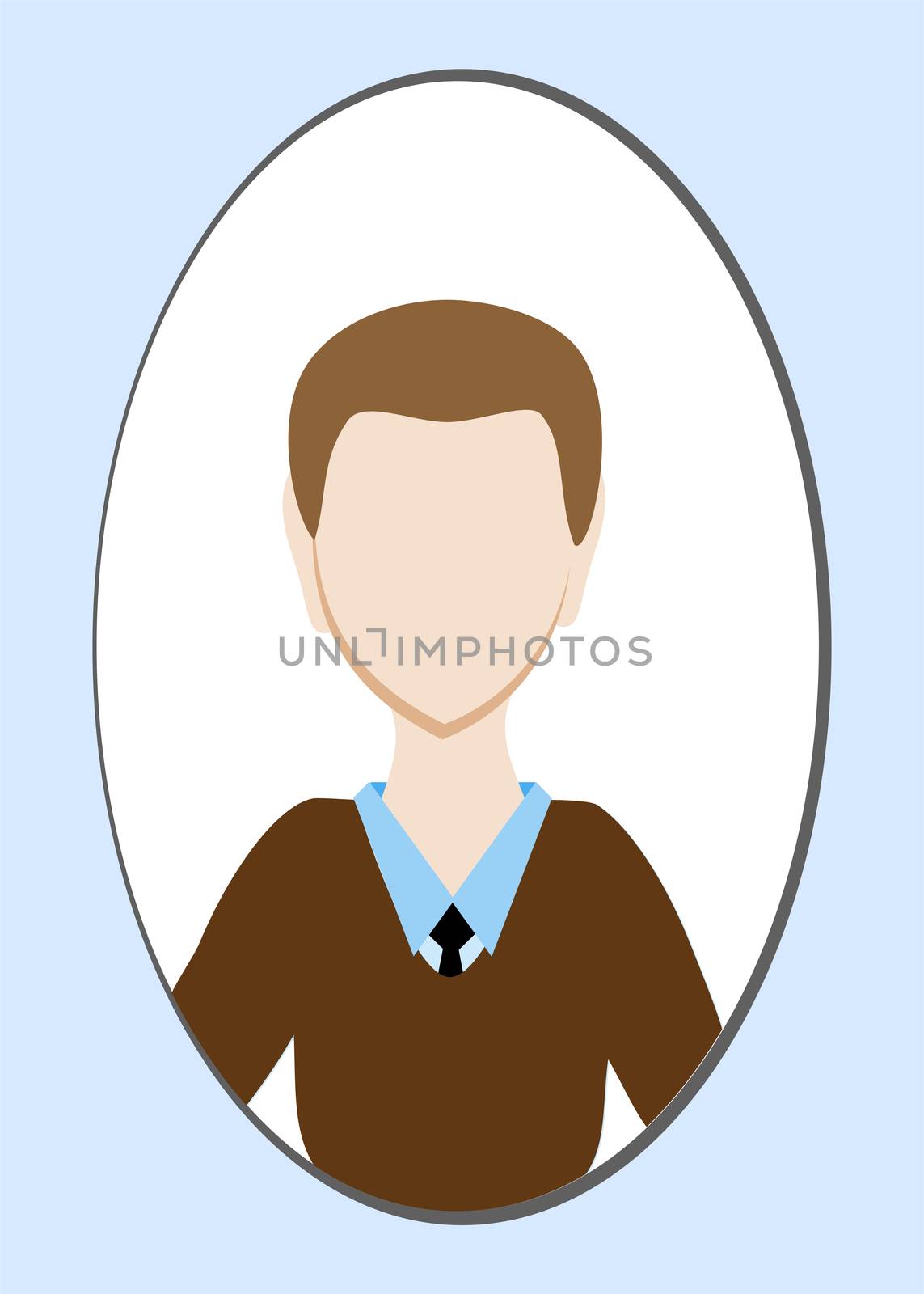 Male avatar or pictogram for social networks. Modern flat colorful style. illustration