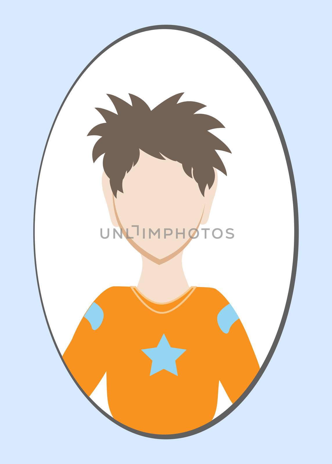 Male avatar or pictogram for social networks. Modern flat colorful style. illustration