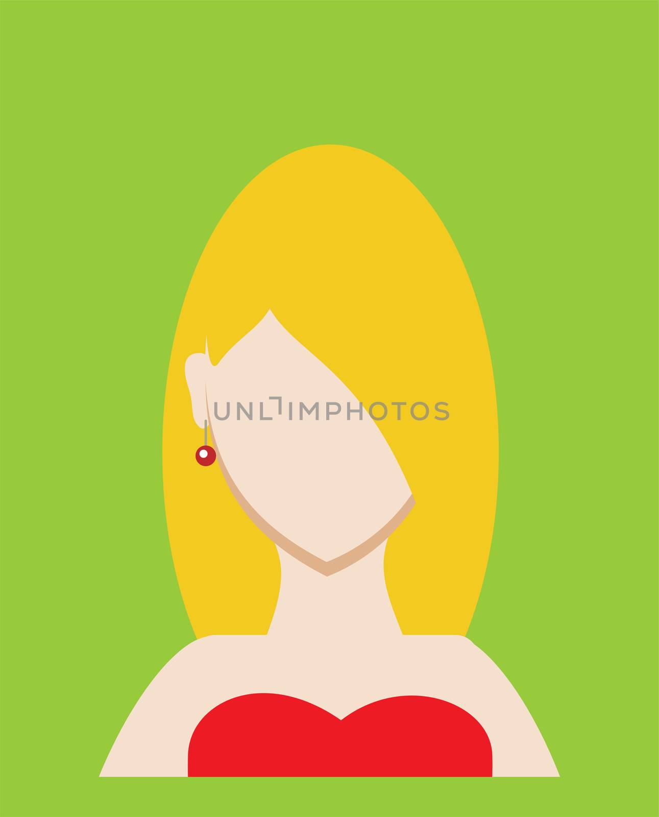 Female avatar or pictogram for social networks. Modern flat colorful style. illustration