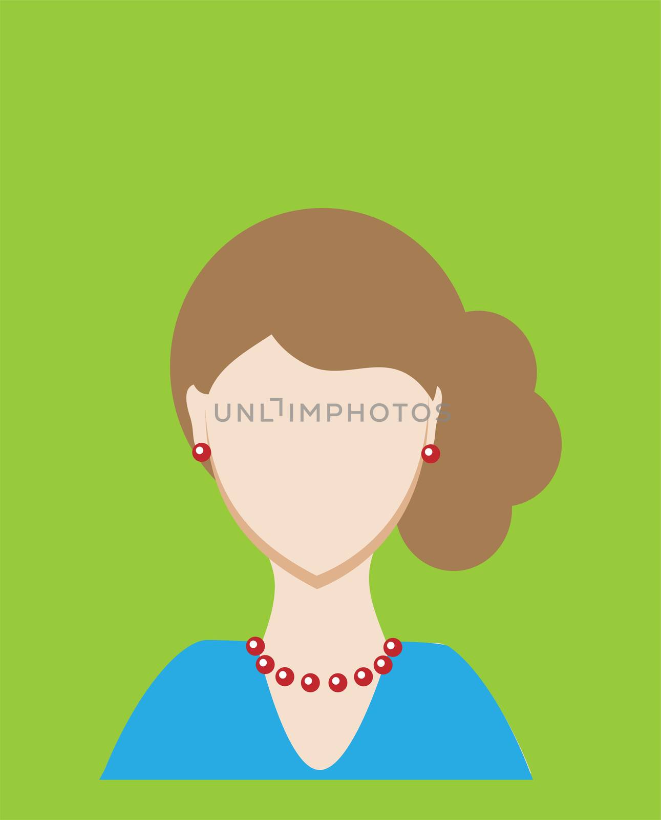 Female avatar or pictogram for social networks. Modern flat colorful style. illustration