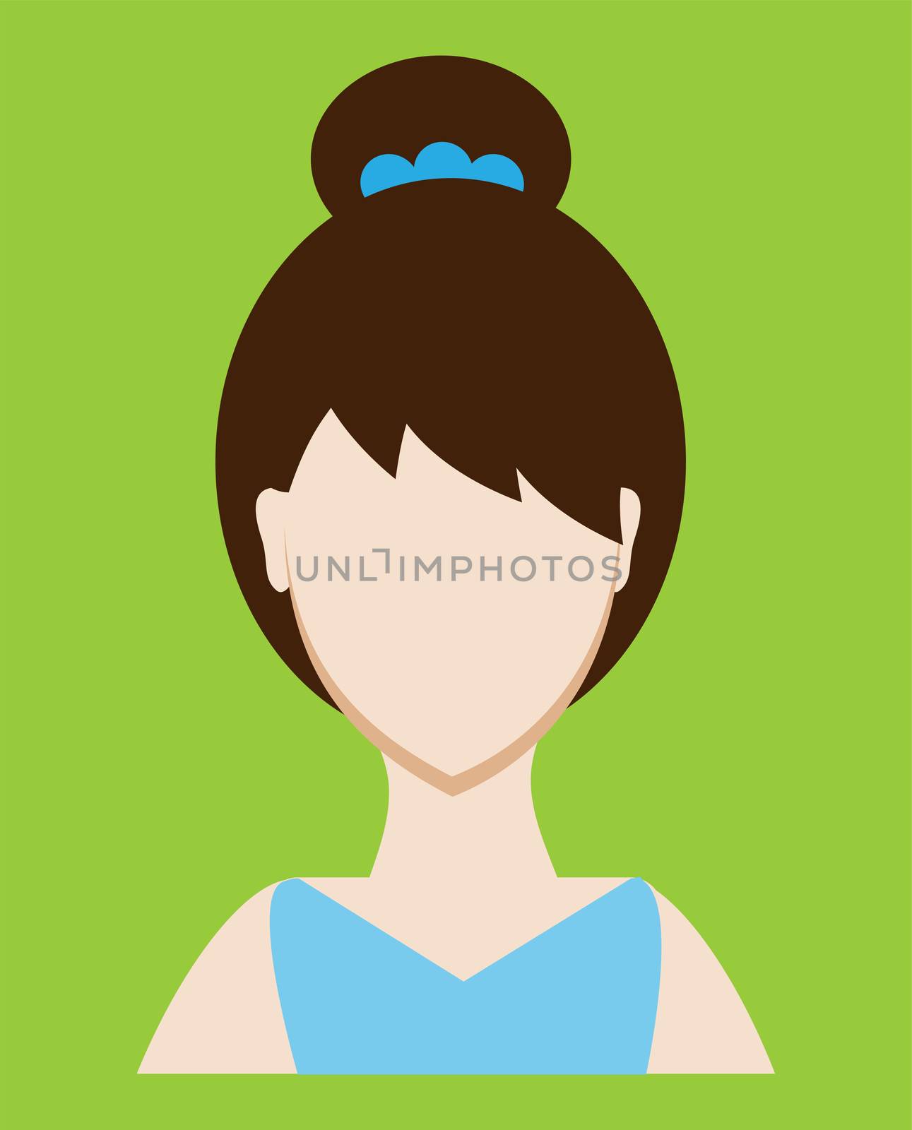 Female avatar or pictogram for social networks. Modern flat colorful style. illustration