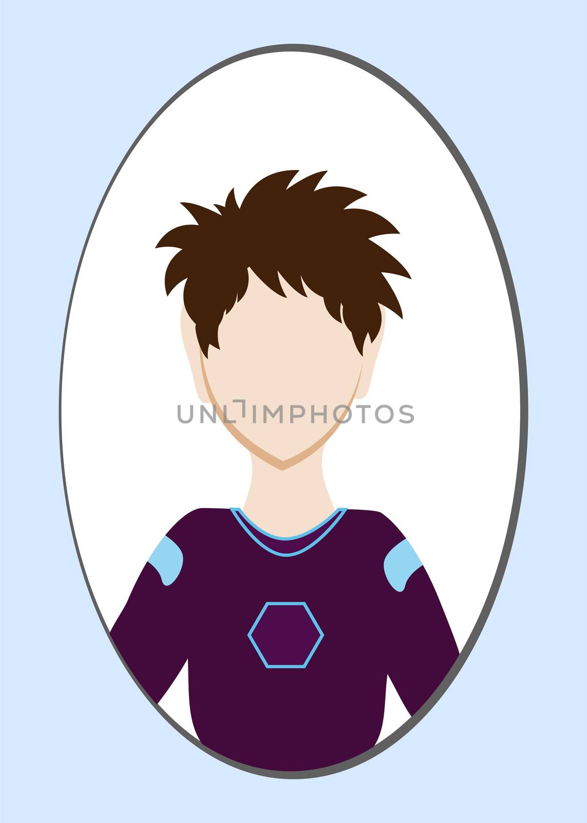 Male avatar or pictogram for social networks. Modern flat colorful style. illustration