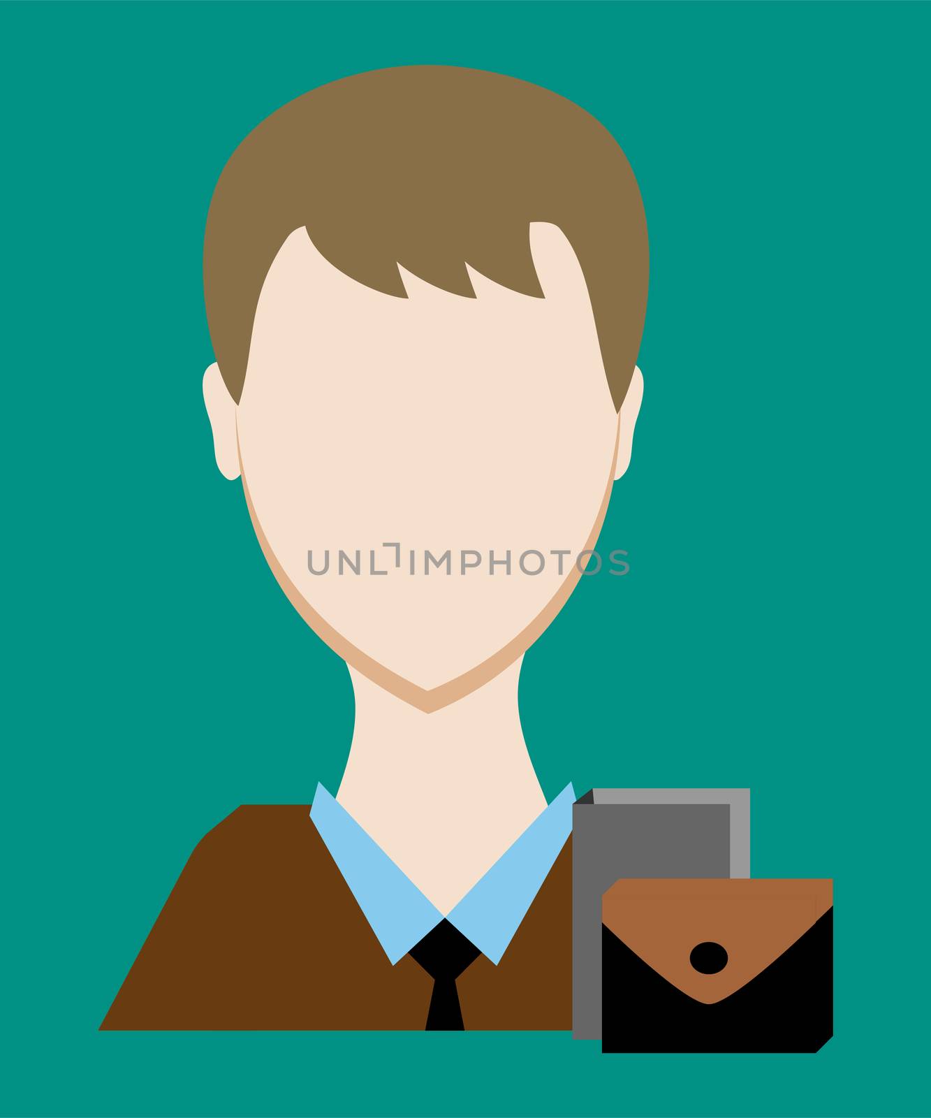 Profession people businessman. Face male uniform. Avatars in flat design. by Adamchuk