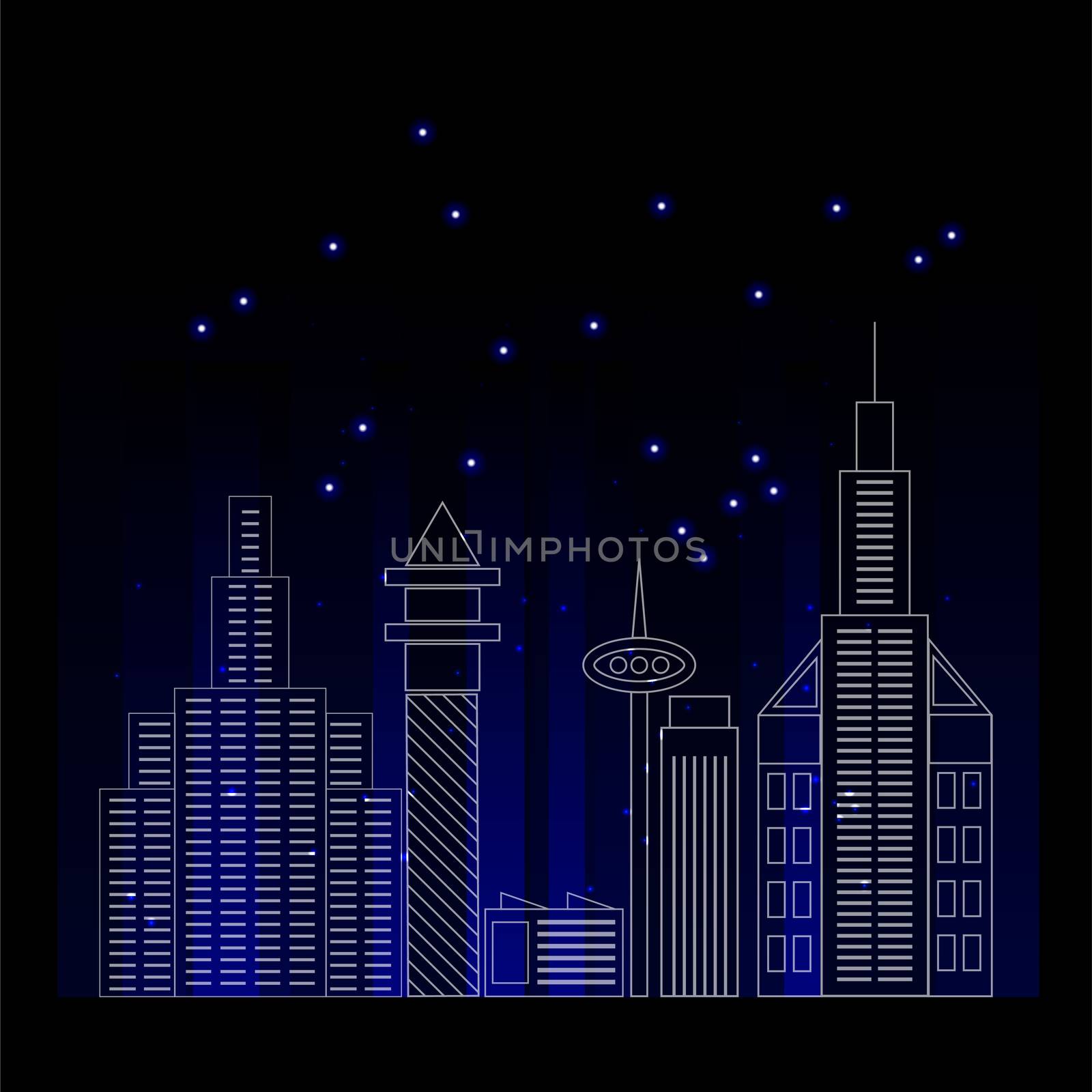 City skyline detailed silhouette. Trendy illustration, line art style. by Adamchuk