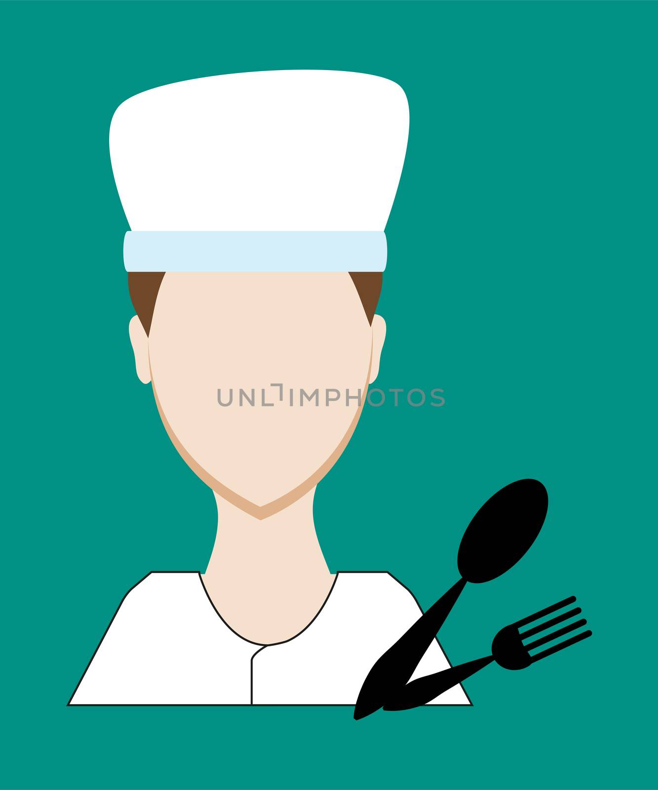 Profession people cook. Face male uniform. Avatars in flat design. by Adamchuk