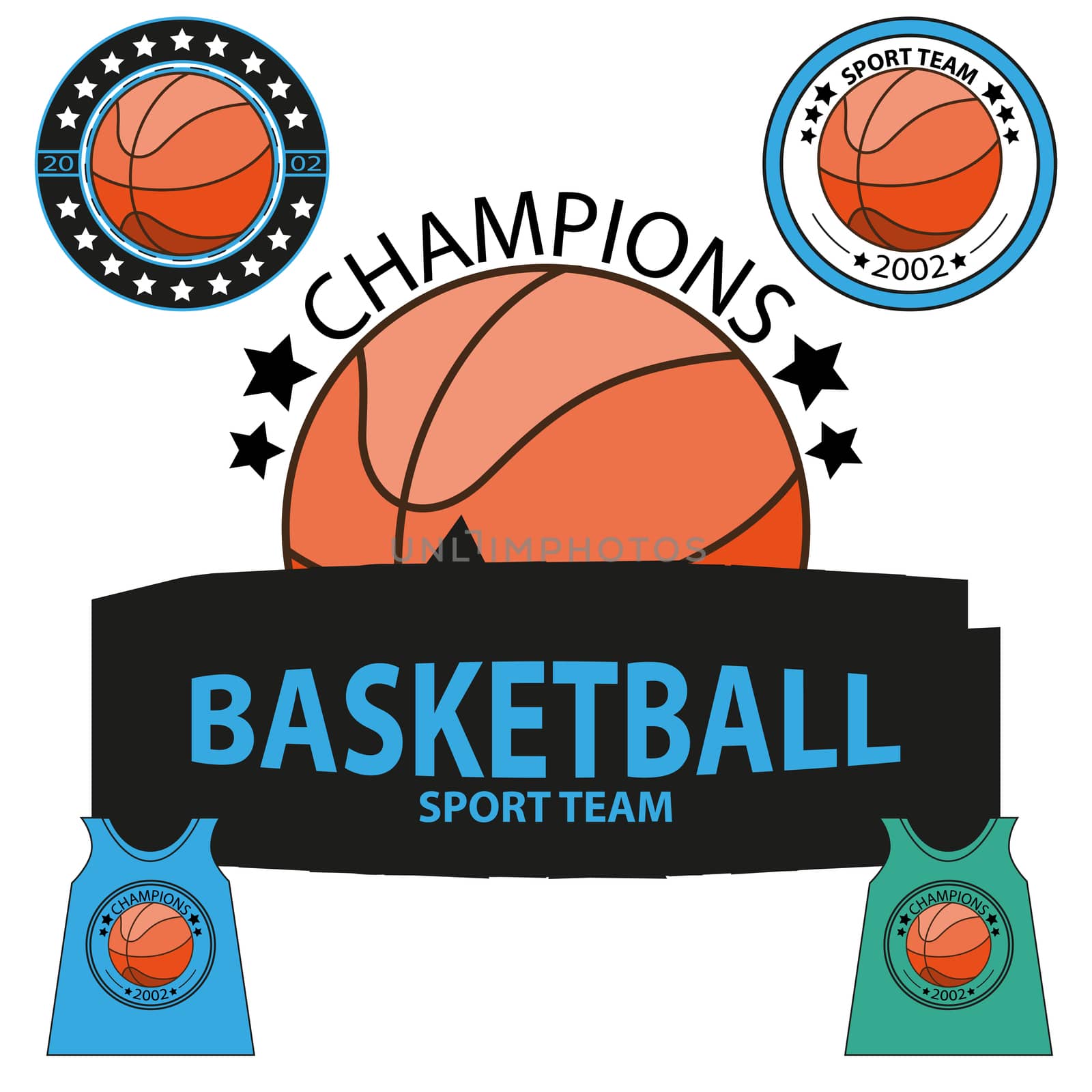 Set of Basketball championship logo. by Adamchuk