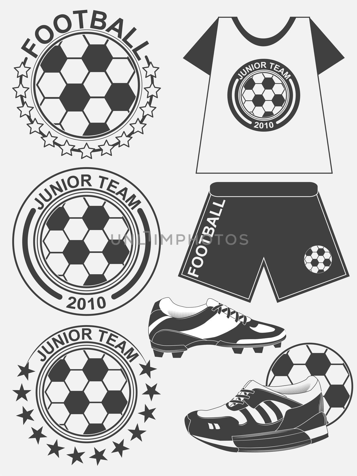 Set of football, soccer emblem design elements. by Adamchuk