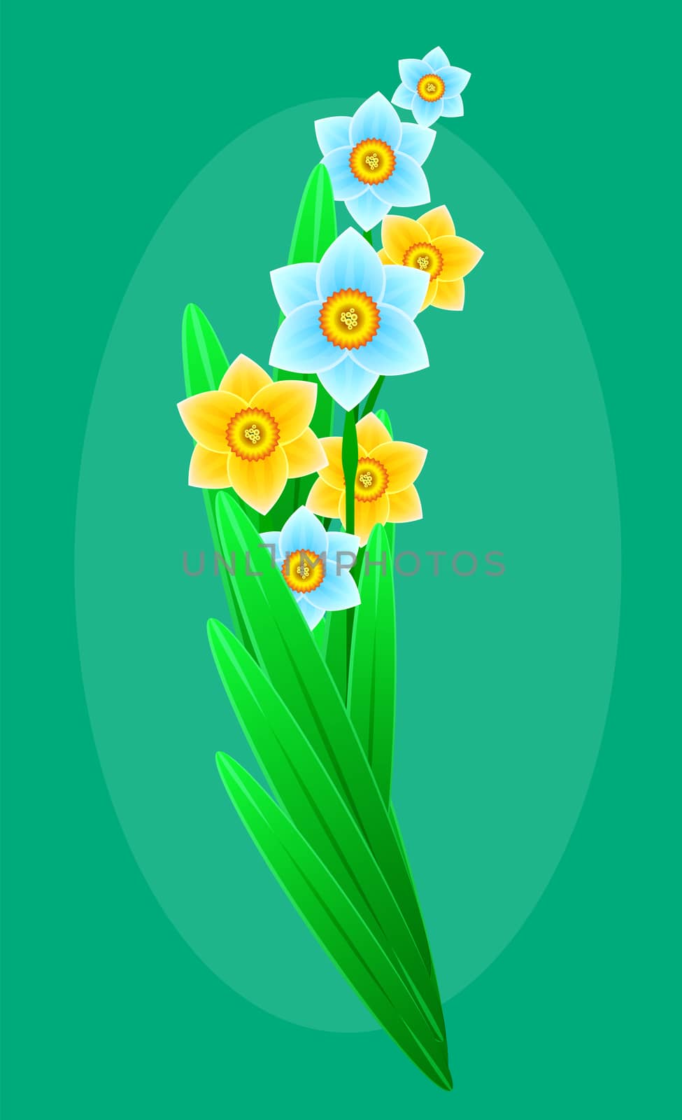 Delicate bouquet of spring forest flowers for your design. Floral background. by Adamchuk