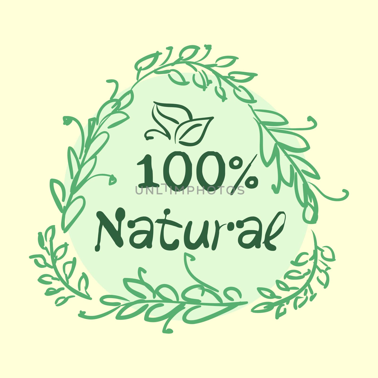 Flat label collection of 100 organic product and premium quality natural food badge elements. Isolated on white background. Flat design style modern concept. illustration