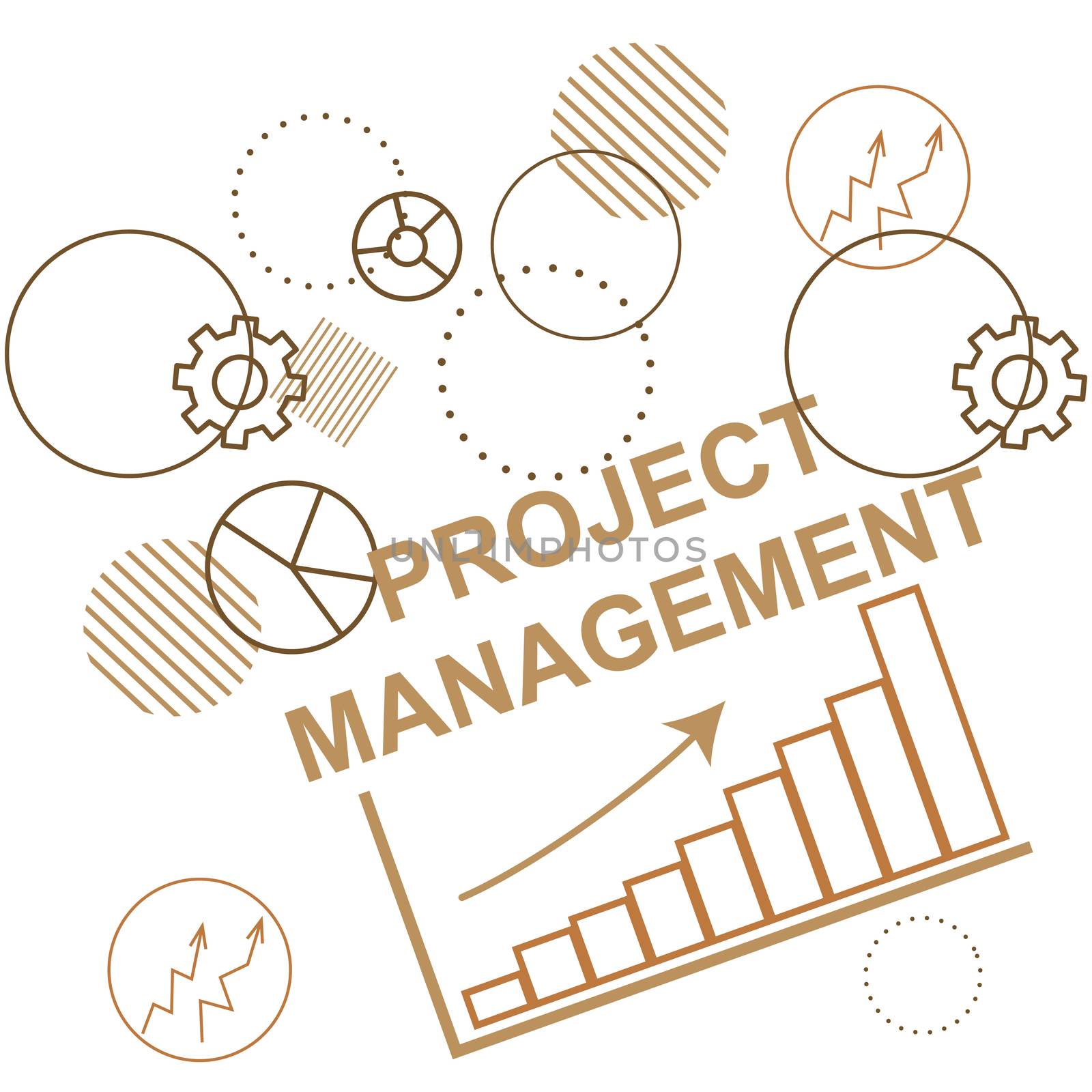 Background to the project management, business planning process. Abstraction. illustration