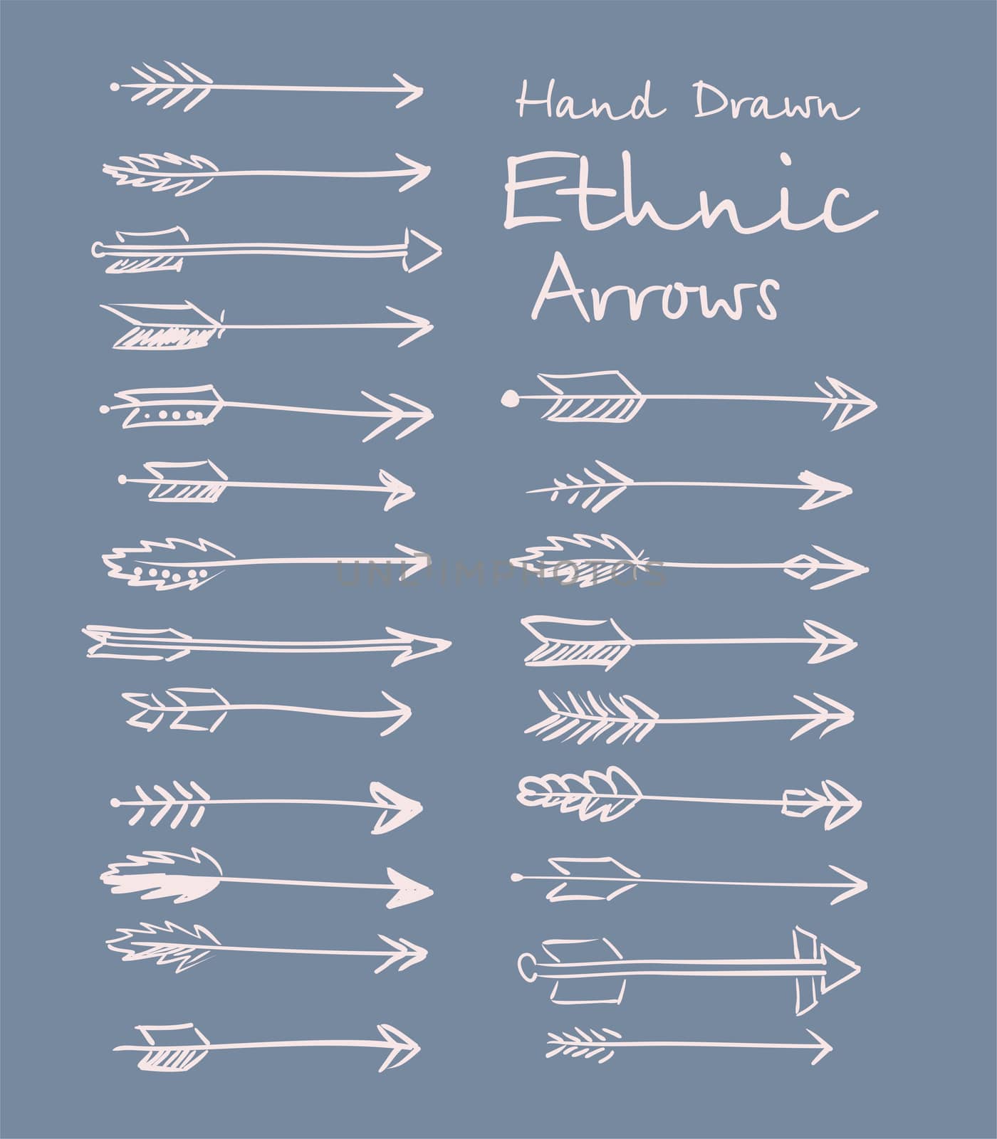Collection of ethnic arrows hand-drawn for your design. by Adamchuk