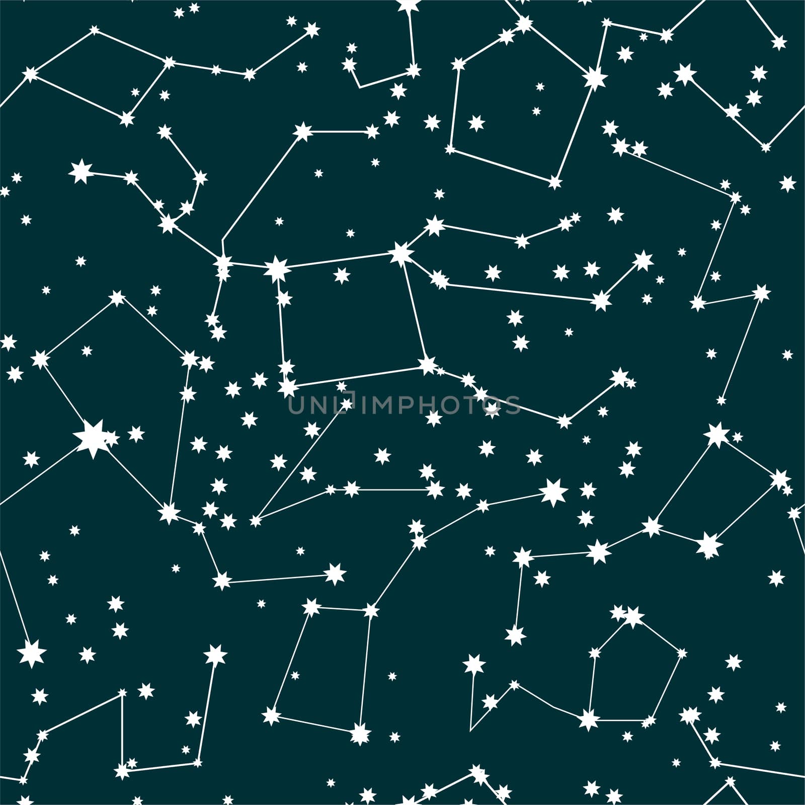 Constellations background, sky map, stars pattern. by Adamchuk