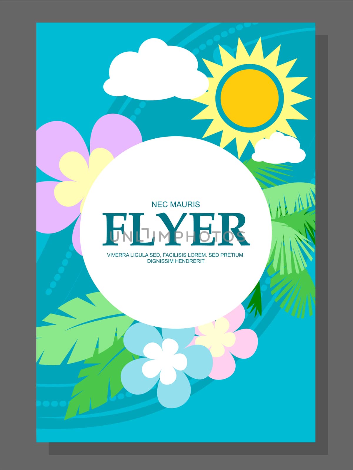 Spring sale concept hanging flowers, roll-up banner design, advertising. illustration