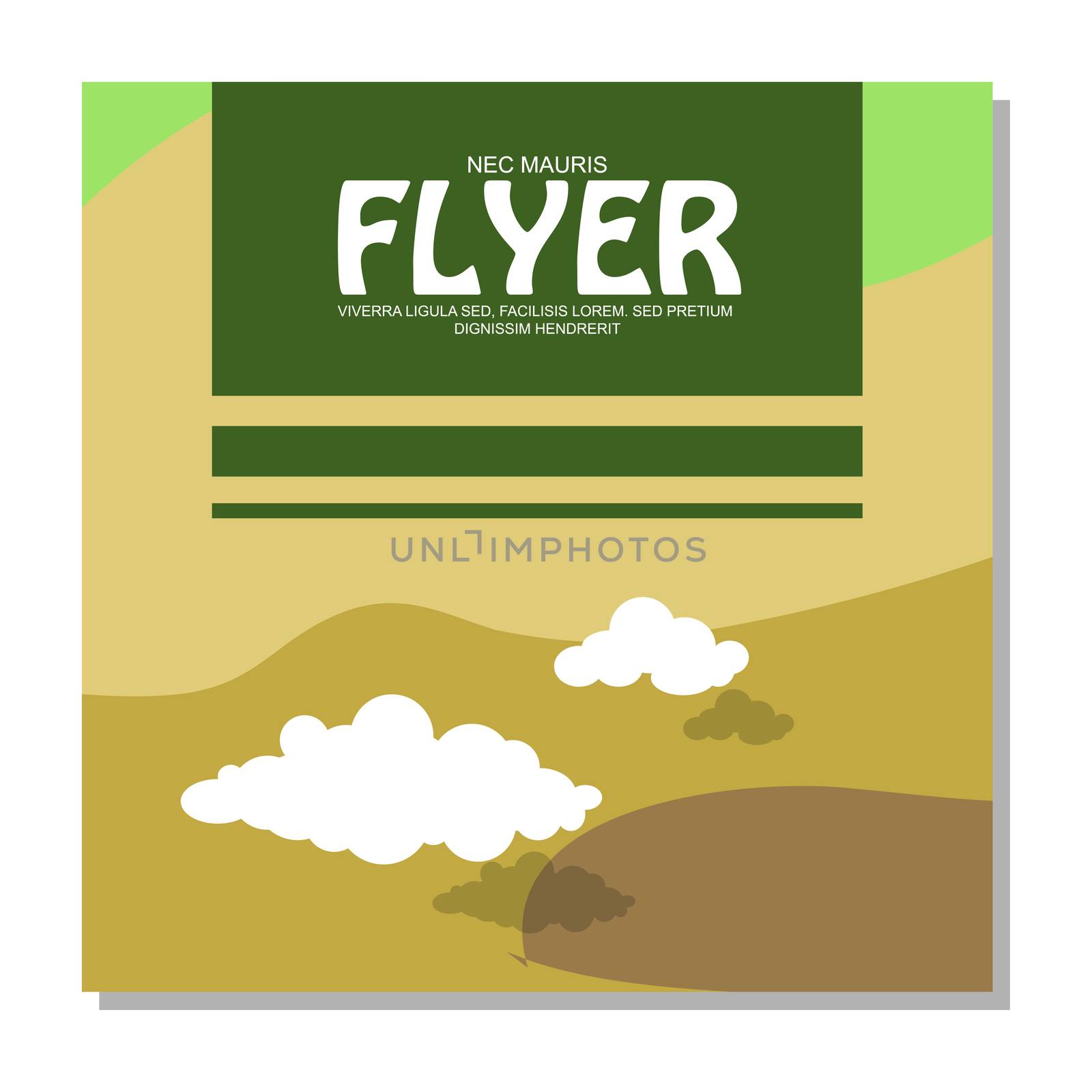 Flyers with the image of rocky terrain and forests. It can be used as an invitation to the camp. illustration