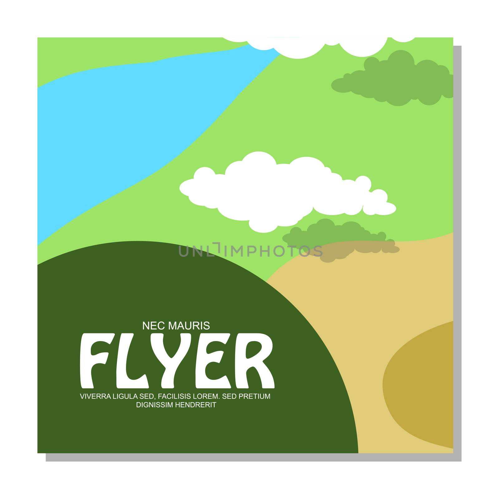 Flyers with the image of rocky terrain and forests. It can be used as an invitation to the camp. illustration