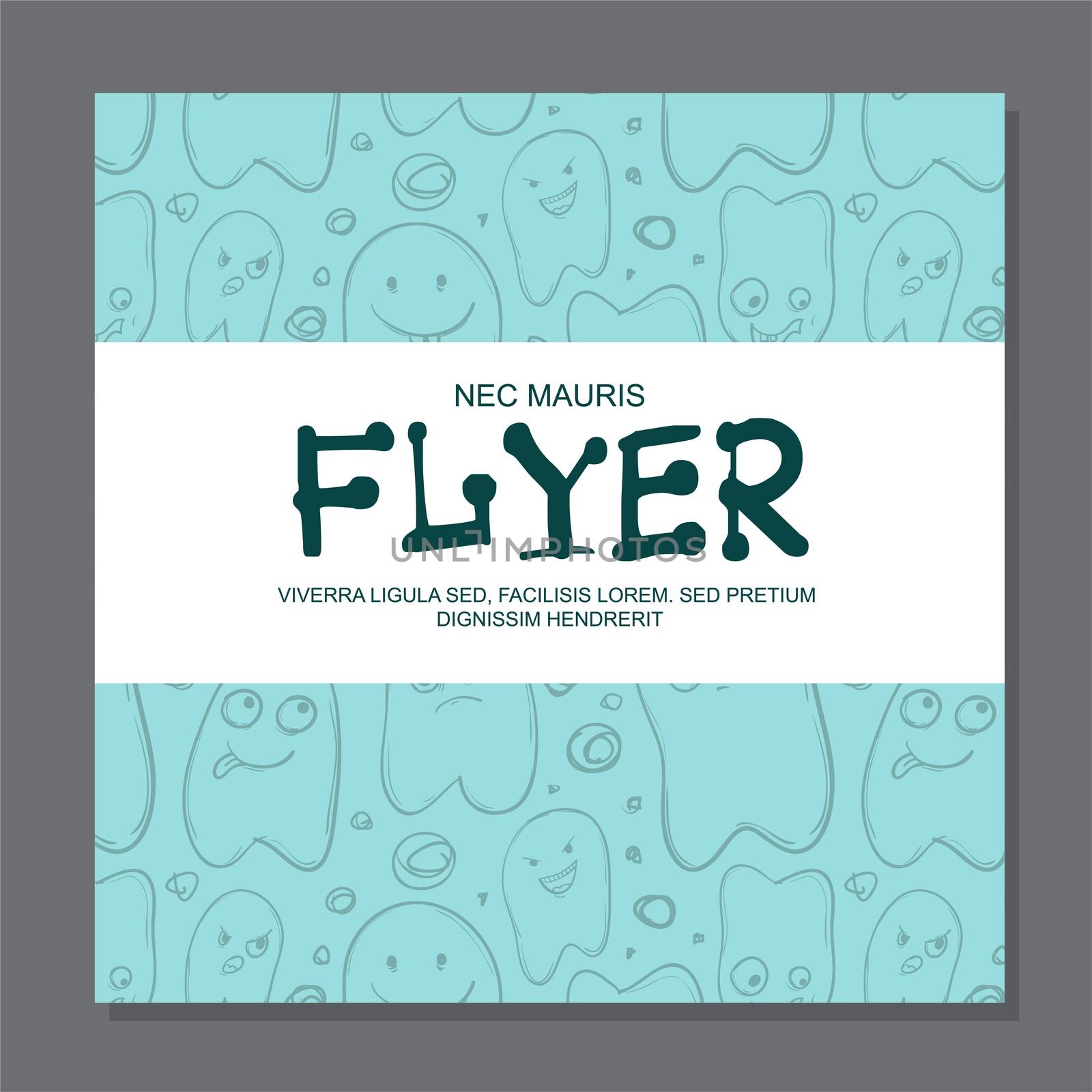 Flyers with Funny faces, cartoon-style on background. It can be used as invitation or card. illustration