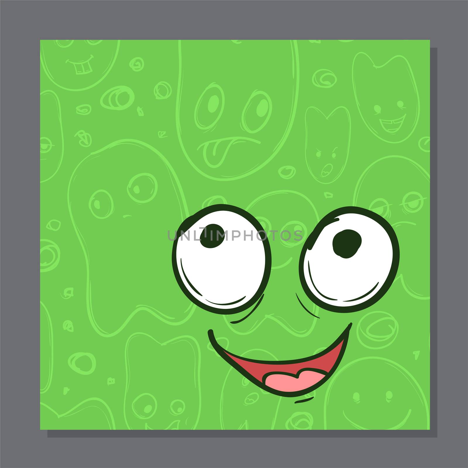 Flyers with Funny faces, cartoon-style on background. It can be used as invitation or card. illustration