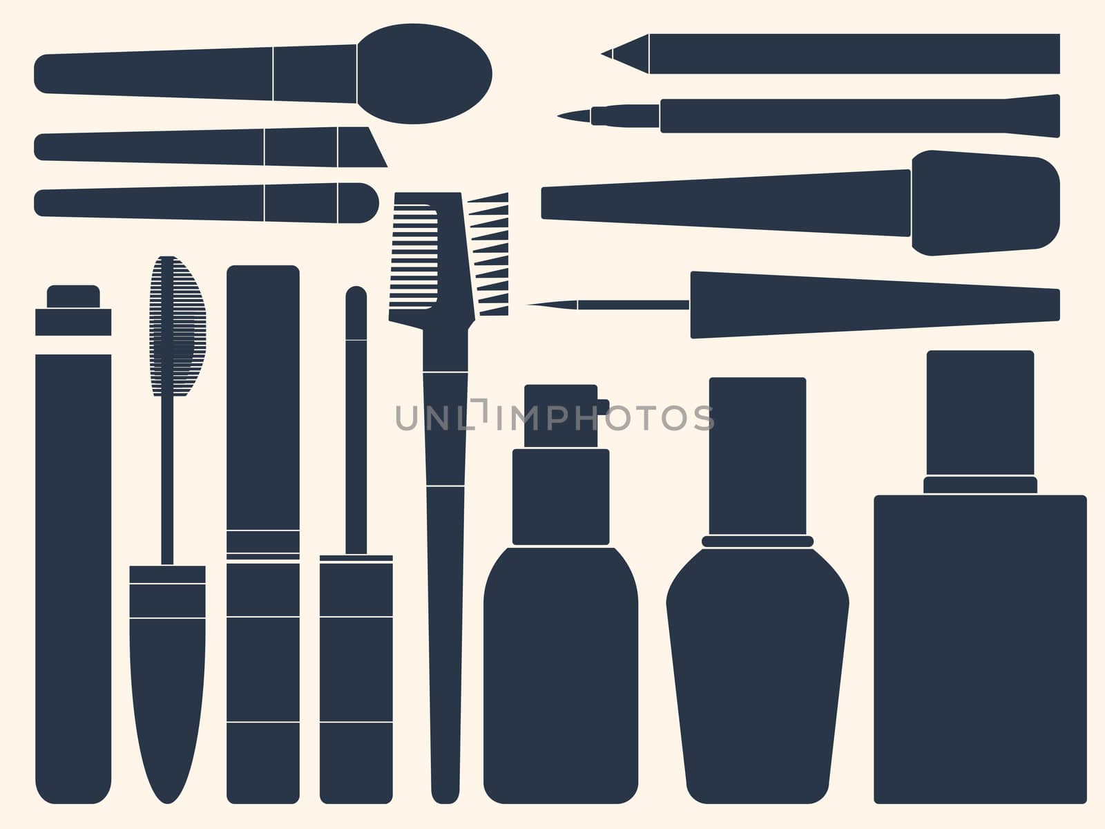 Collection of womens cosmetics for your design. Silhouette. by Adamchuk