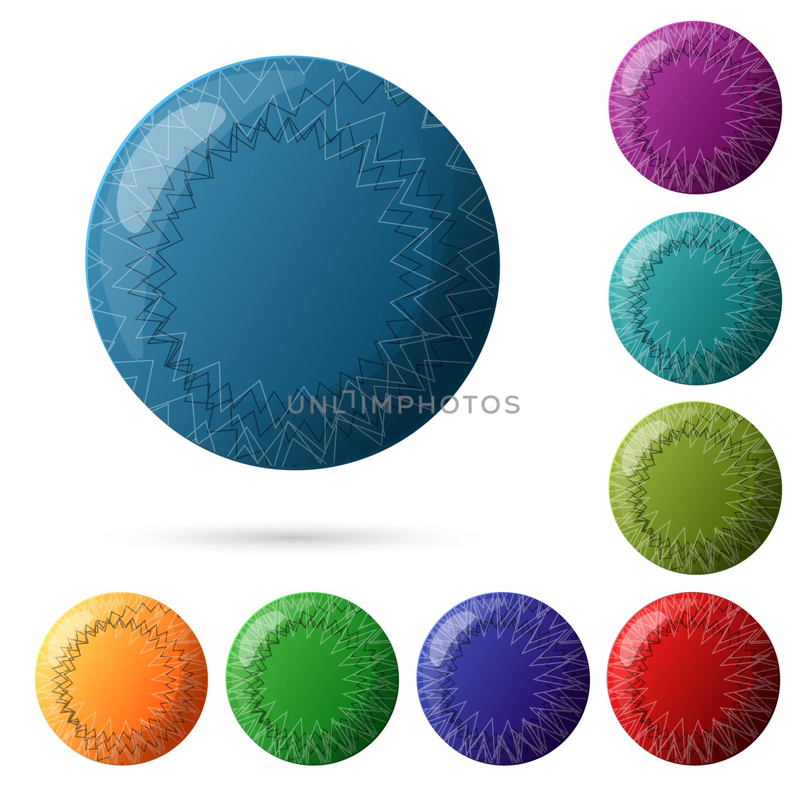 Set of beautiful multicolored buttons for your website design. illustration