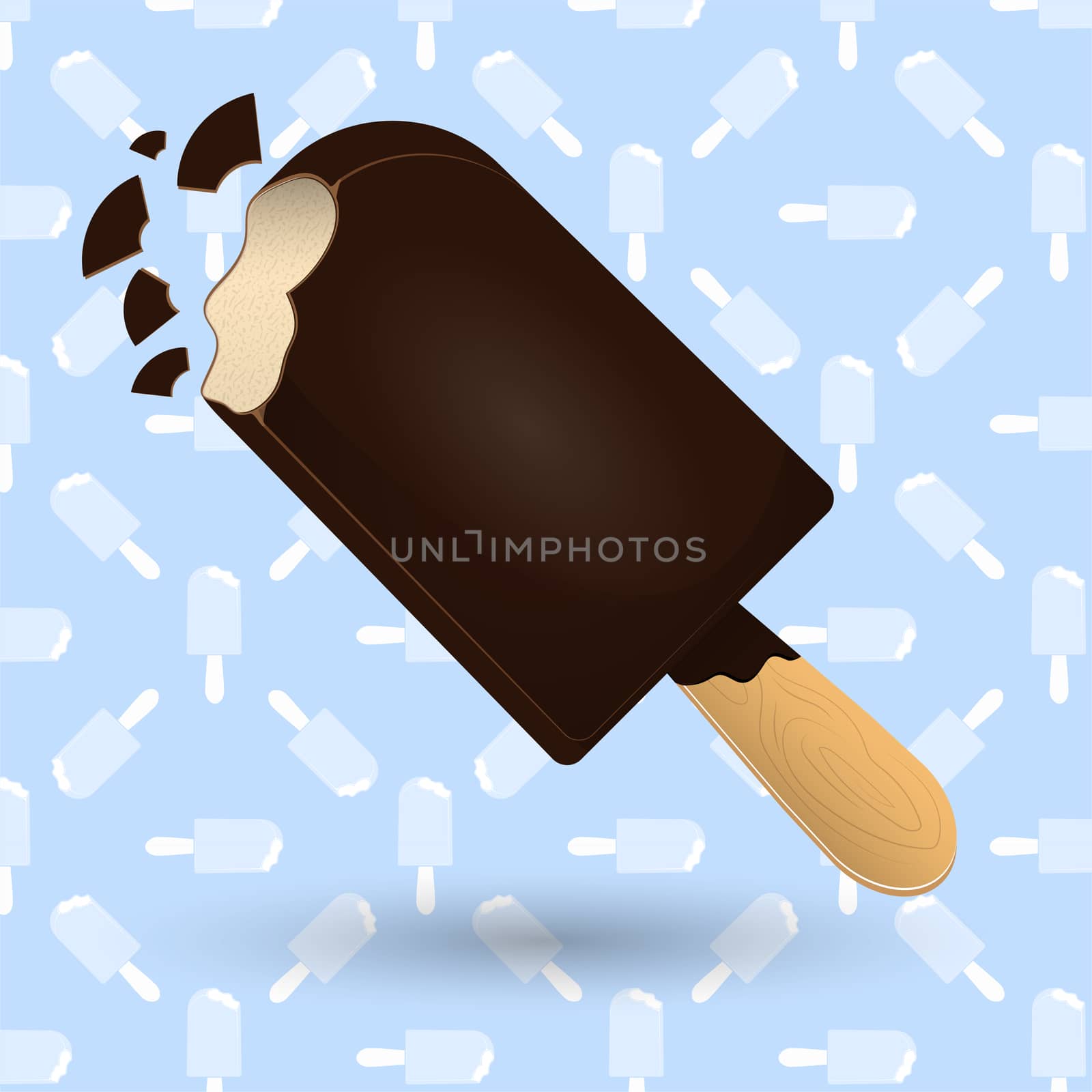 Ice cream in hot weather is the most delicious. The background can be used separately. illustration