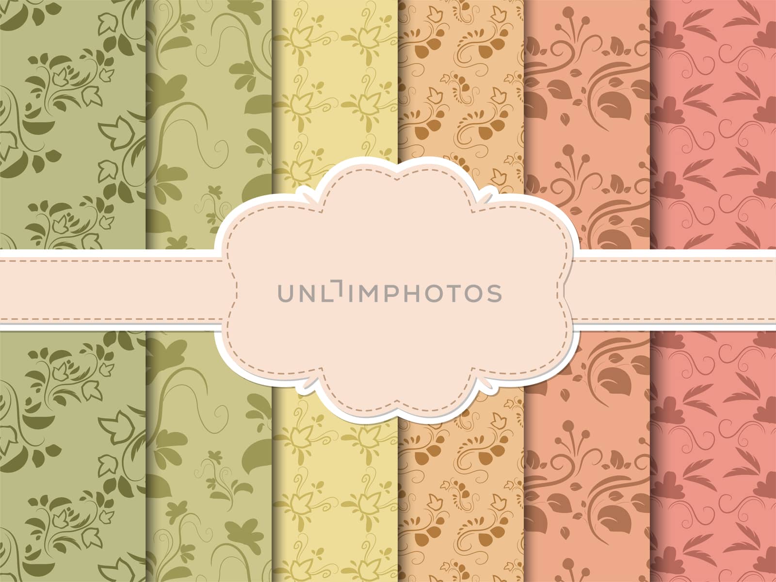 Set of bright seamless backgrounds for your design. illustration
